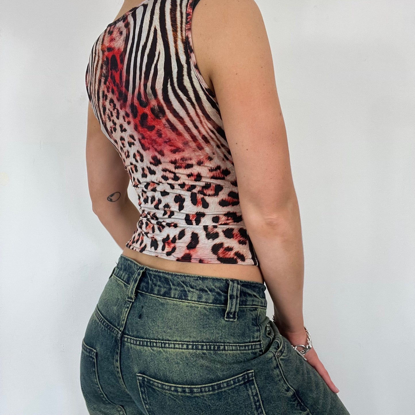 Y2K animal cut out top - Size S