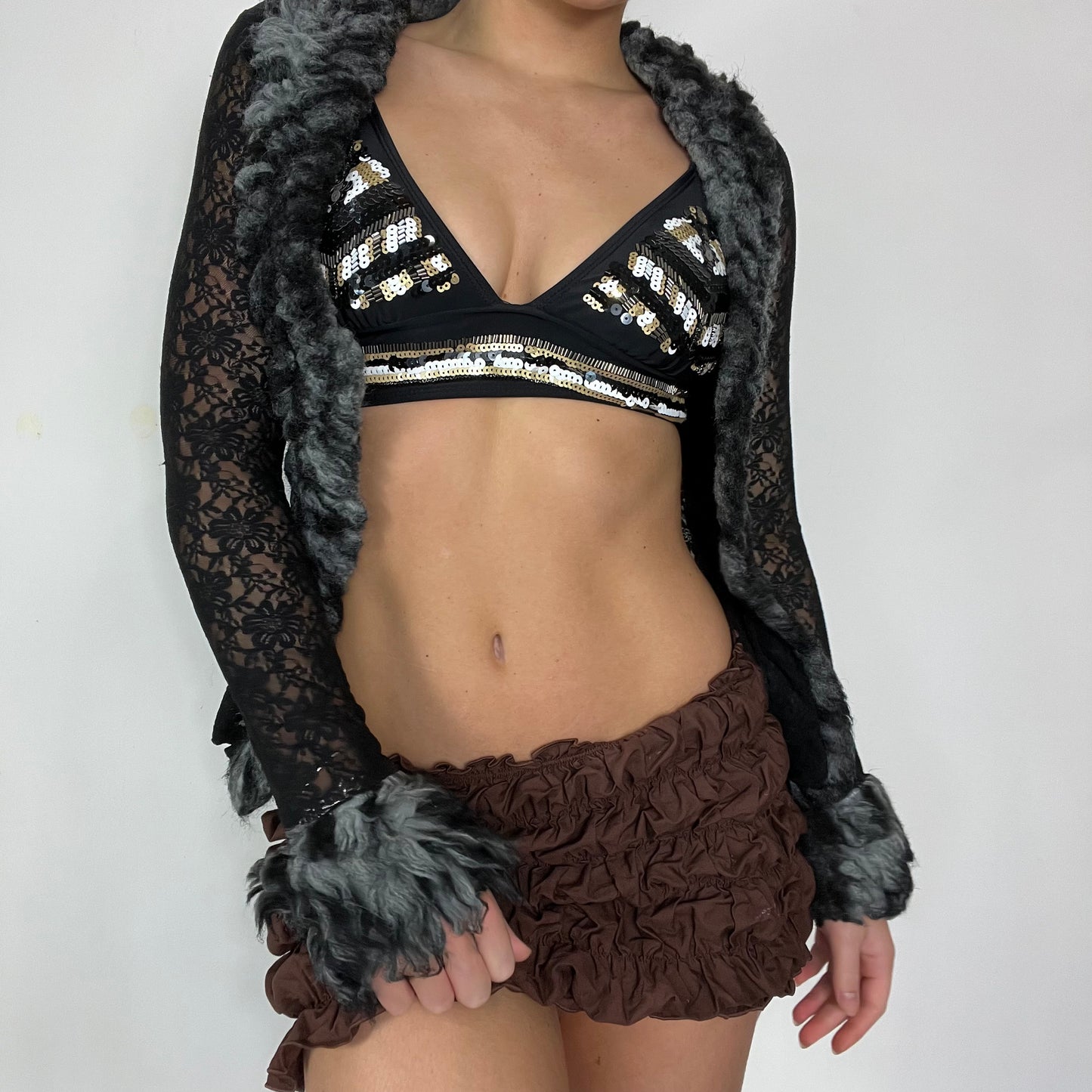 00s Morgan De Toi lace fur cardigan - Size S