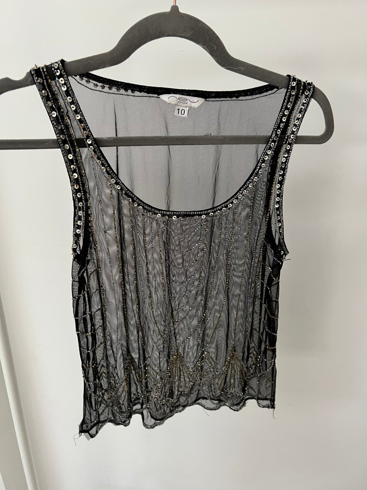 00s vintage mesh rhinestone cami - Size M