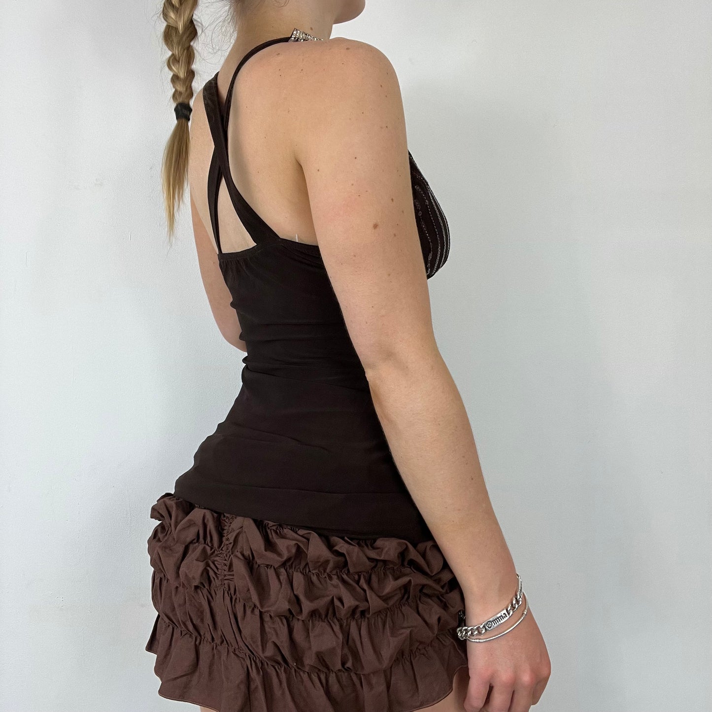 00s brown sequin cami top - Size S