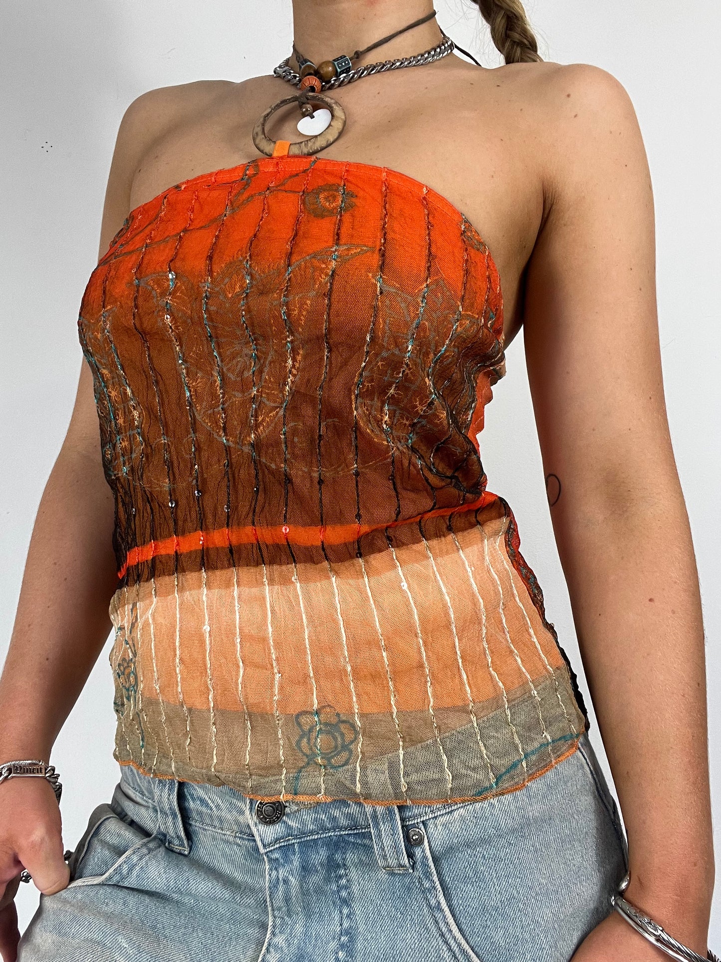 O-Ring Halter Neck Top - Size S