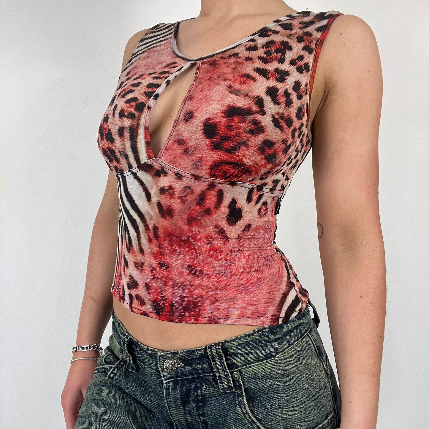 Y2K animal cut out top - Size S