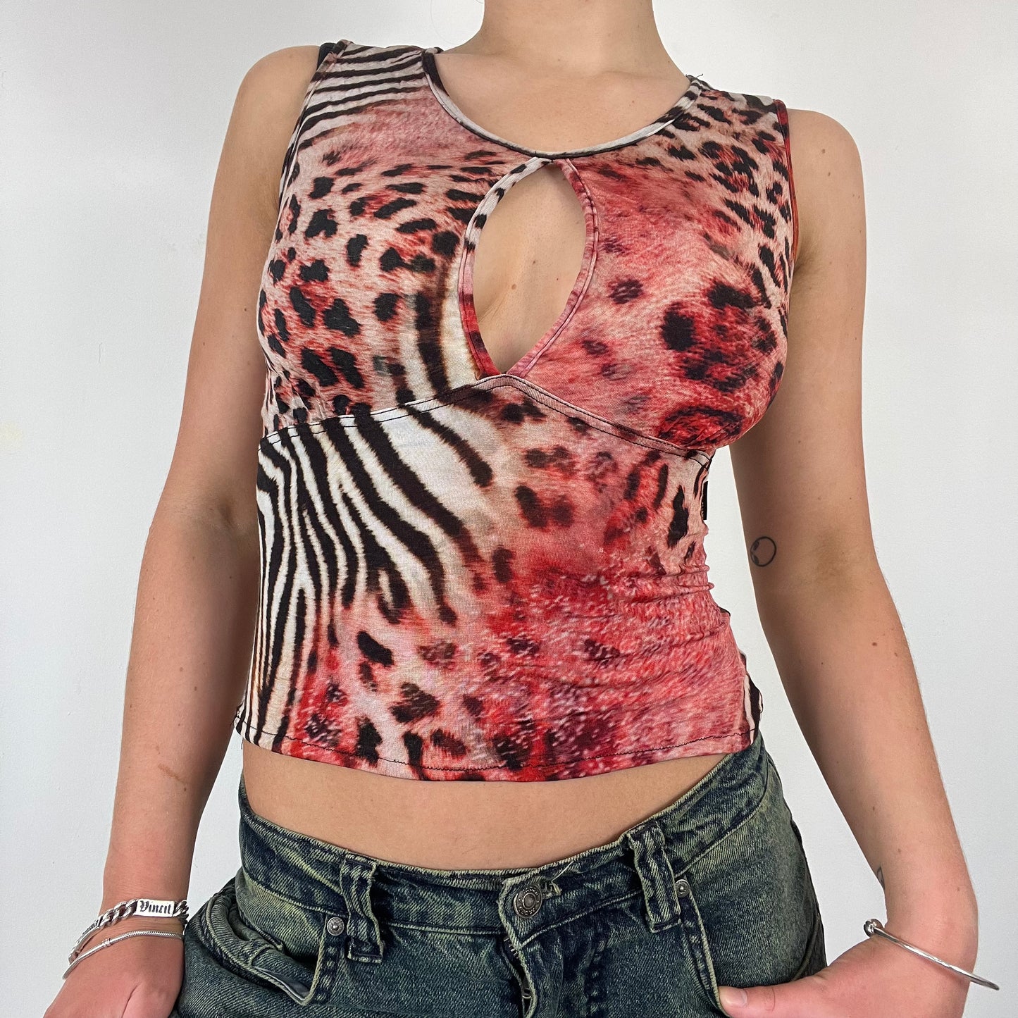 Y2K animal cut out top - Size S