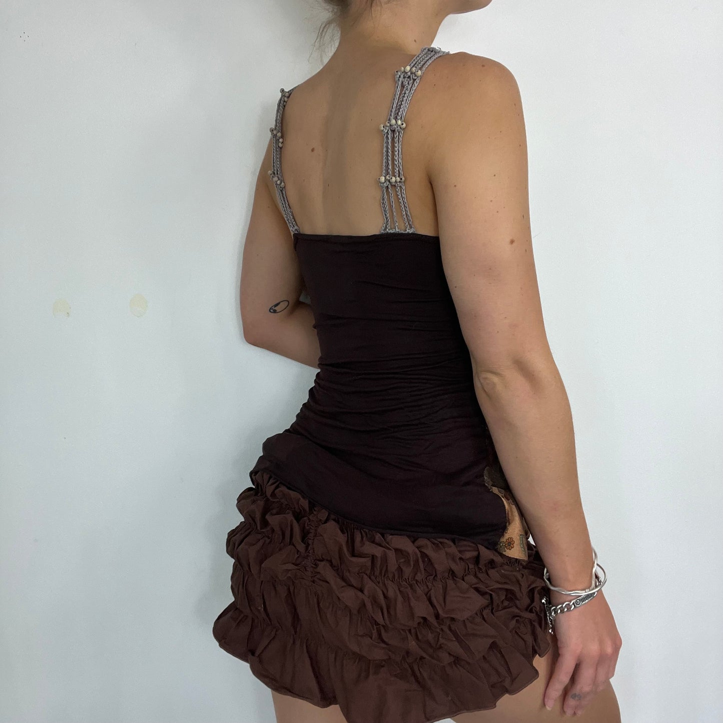 00s vintage brown floaty cami halter top - Size small