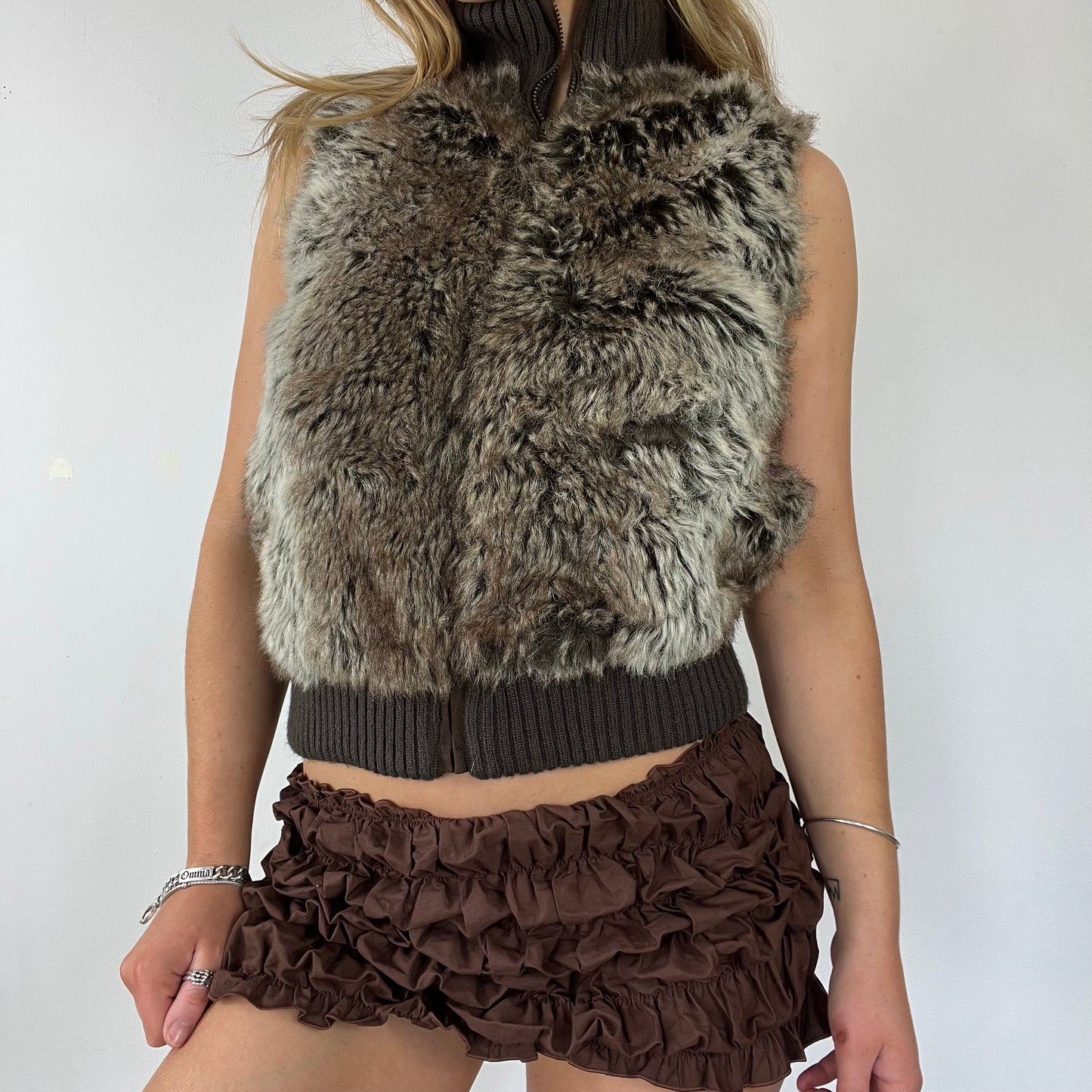 90s fur gilet - Size S