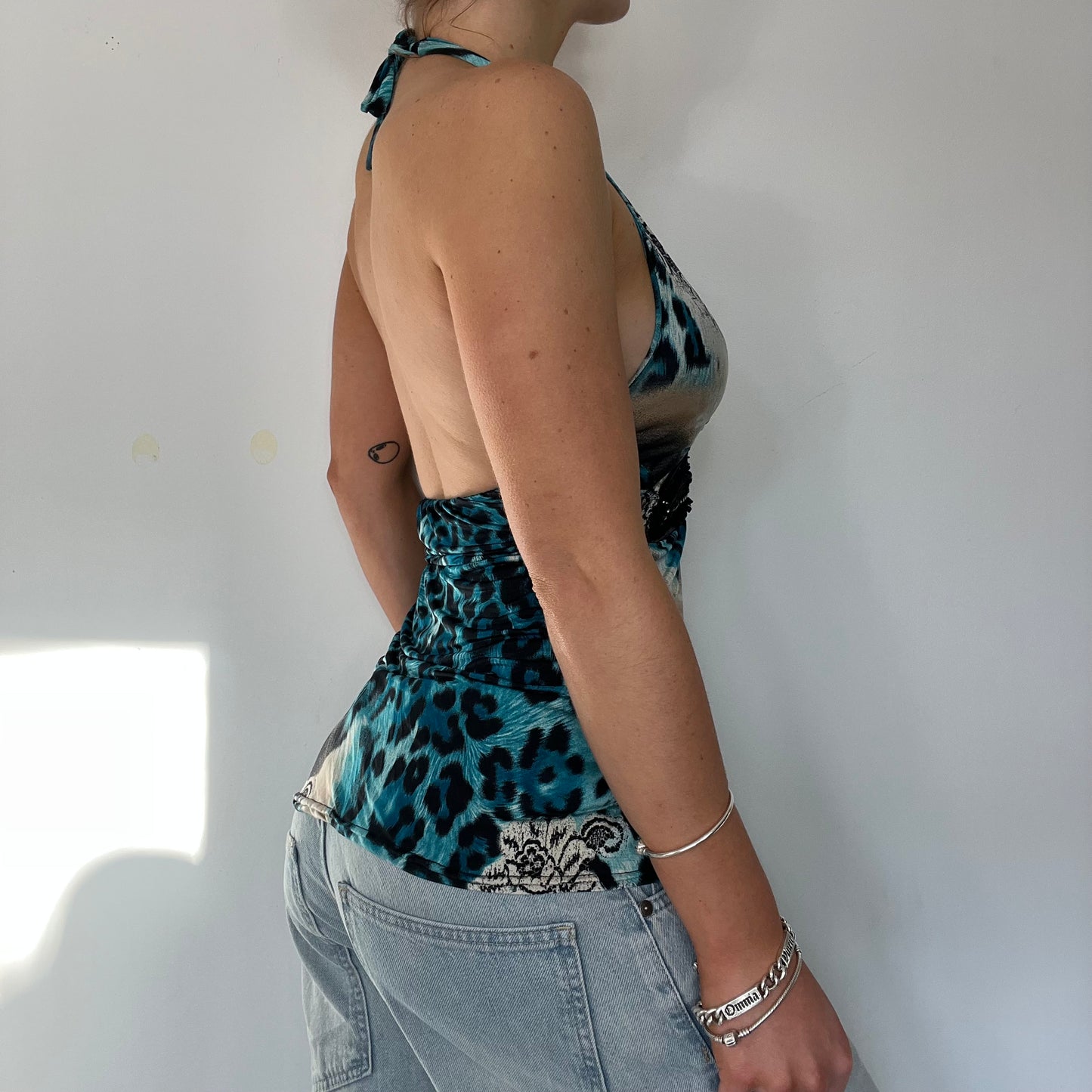 Y2K vintage halter animal print - Size S/M