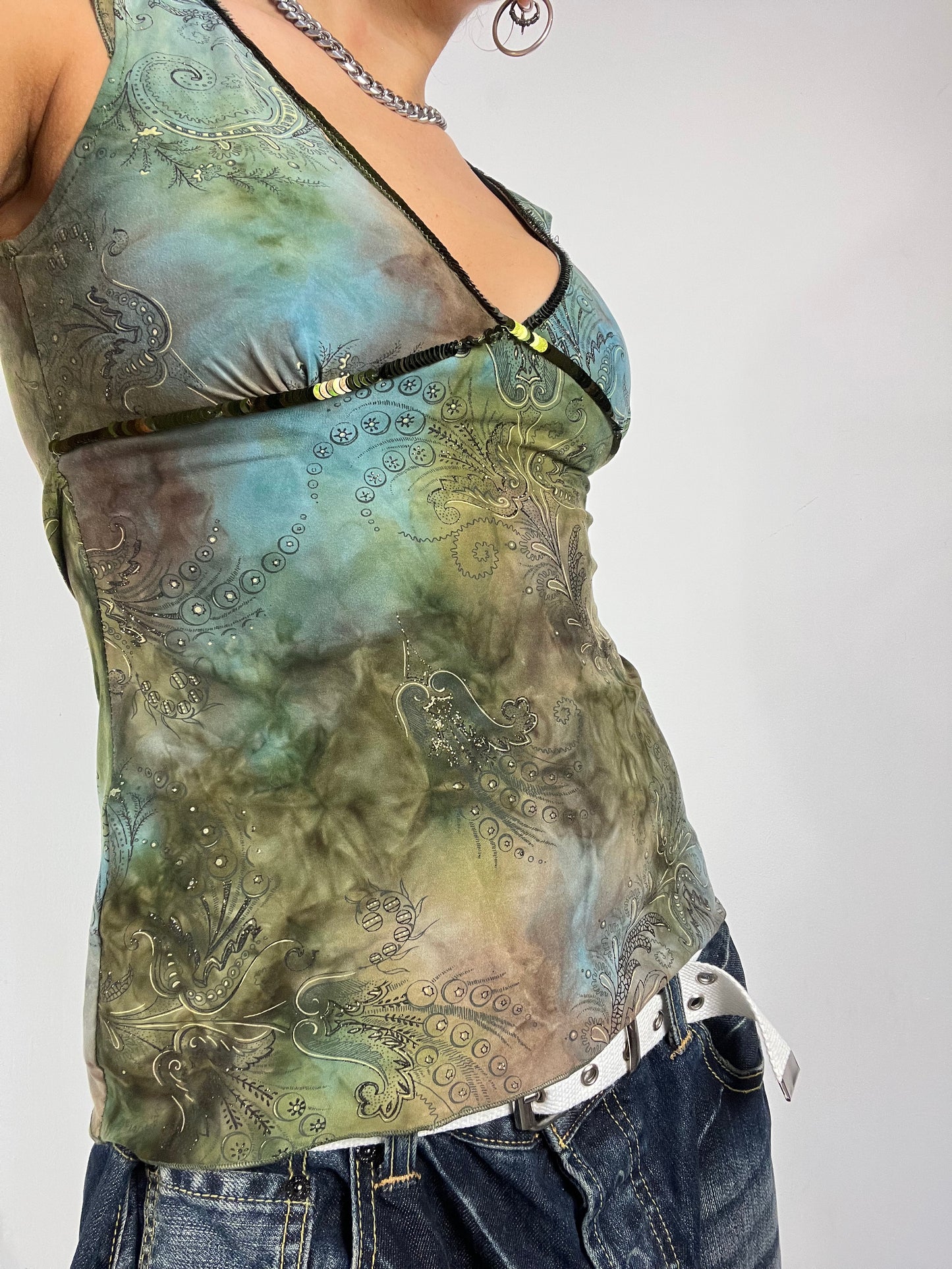 90s sequin multi coloured top