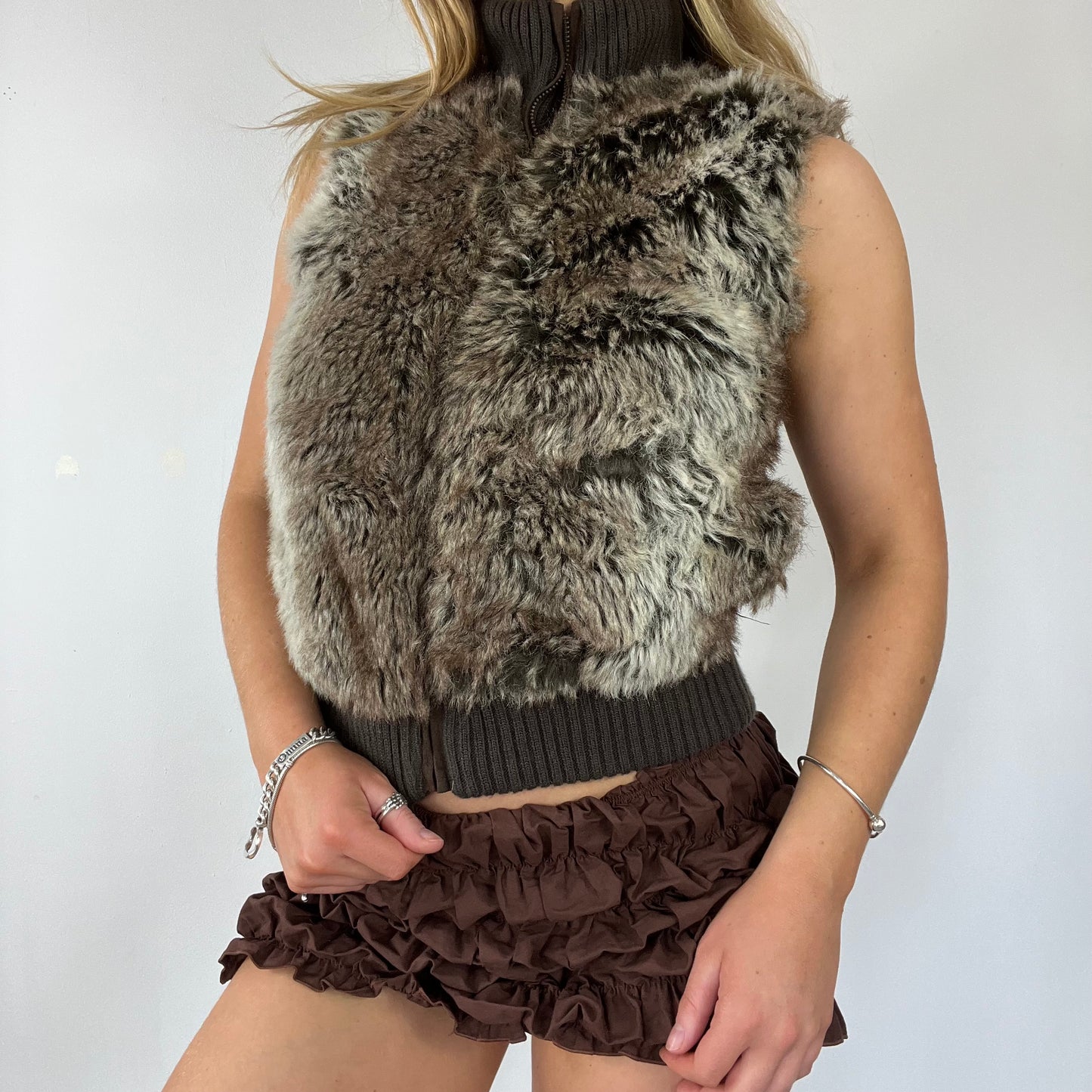 90s fur gilet - Size S