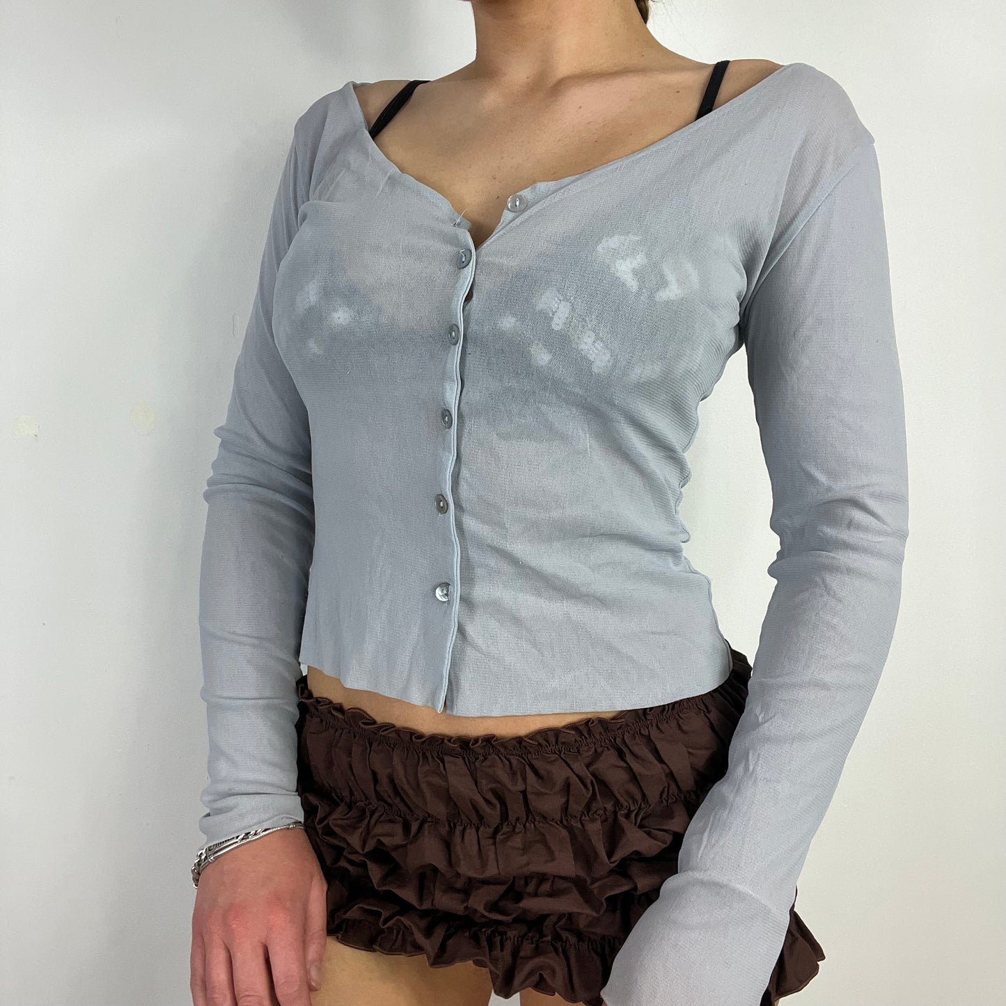 00s mesh grey cardigan - Size S