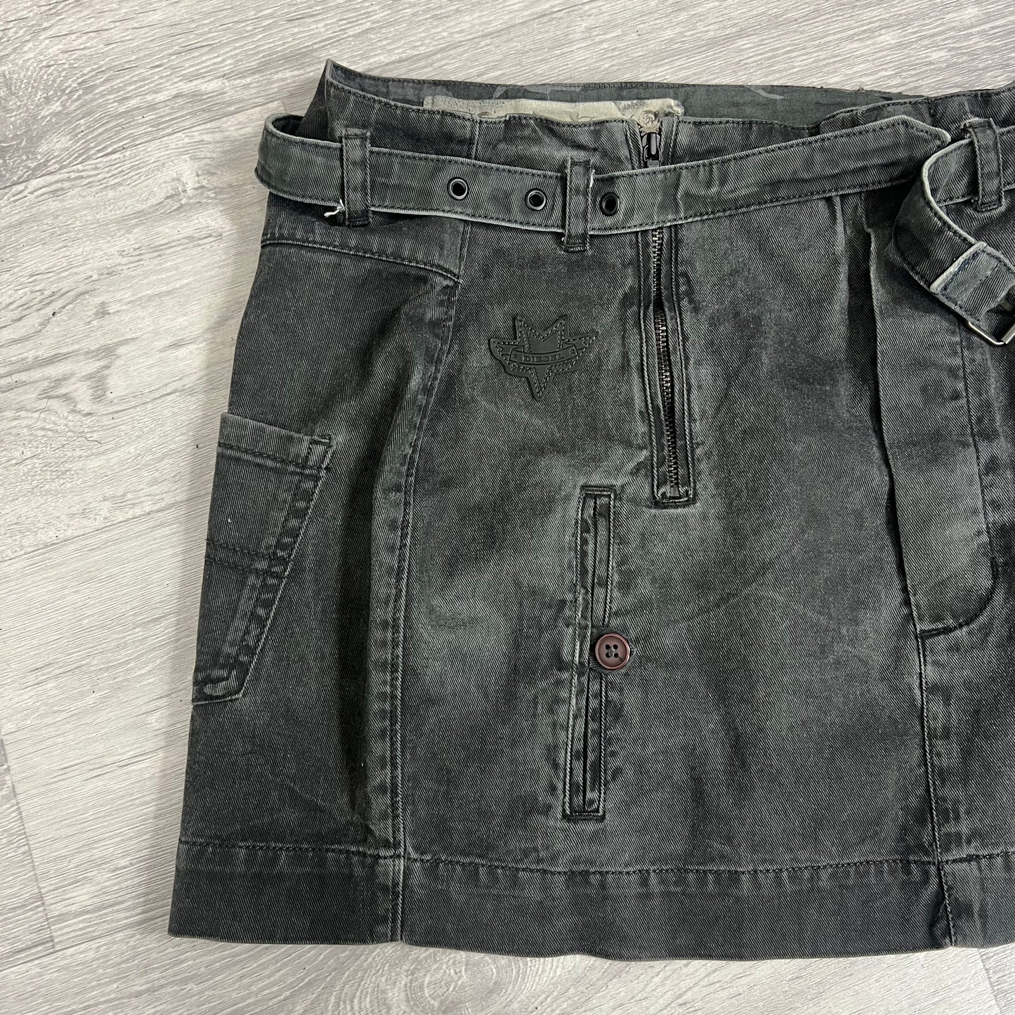 Black Washed Diesel Skirt