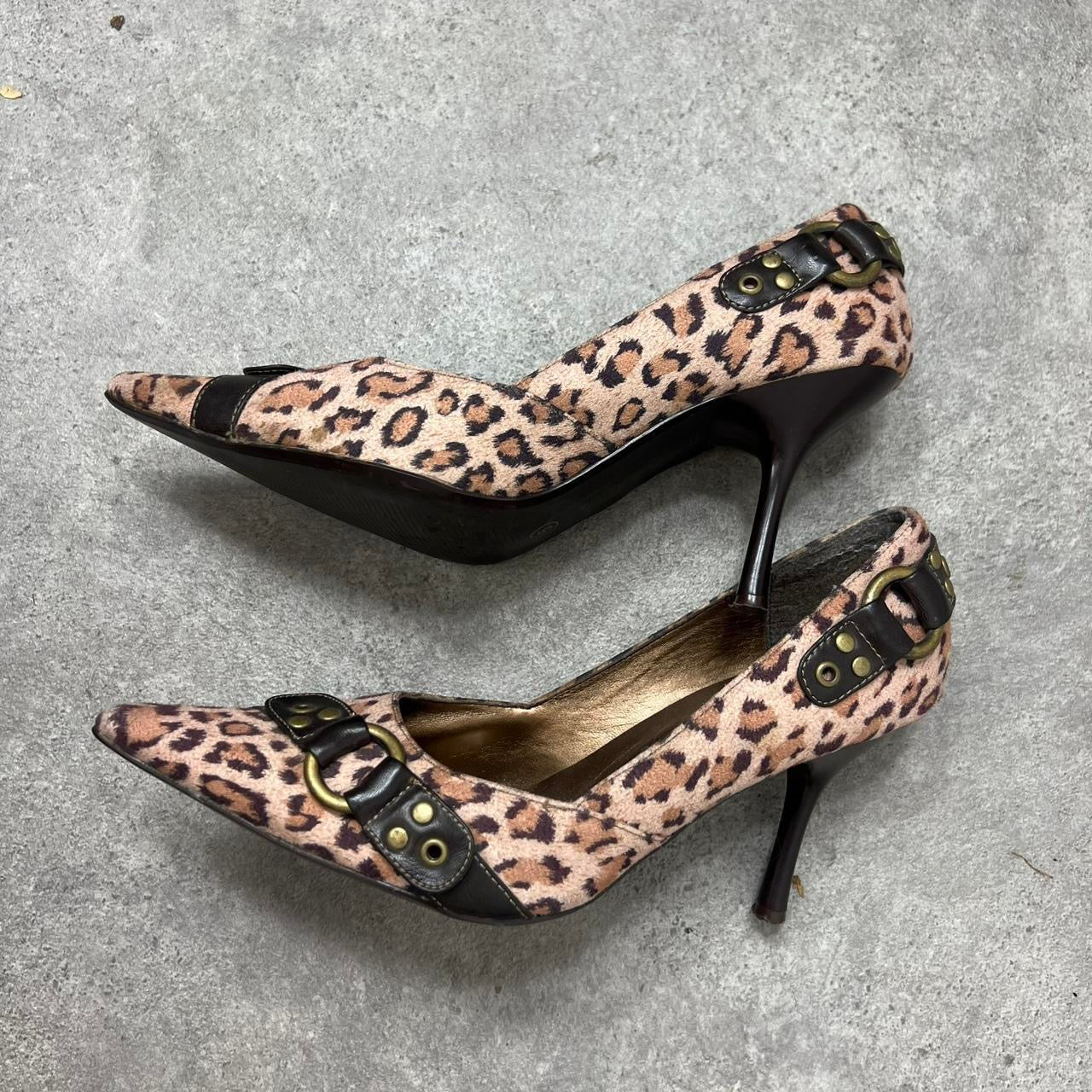 Leopard fashion print kitten heels uk