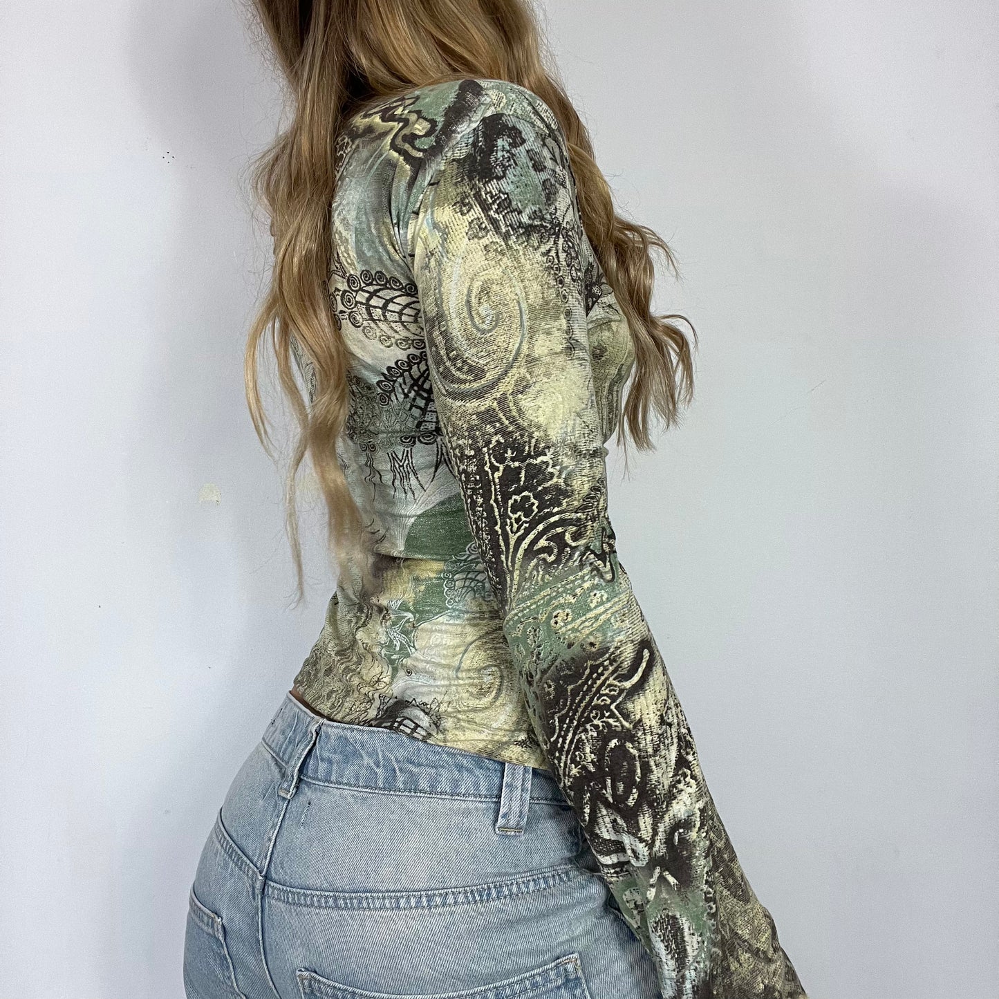 00s vintage graphic long sleeve top - Size S