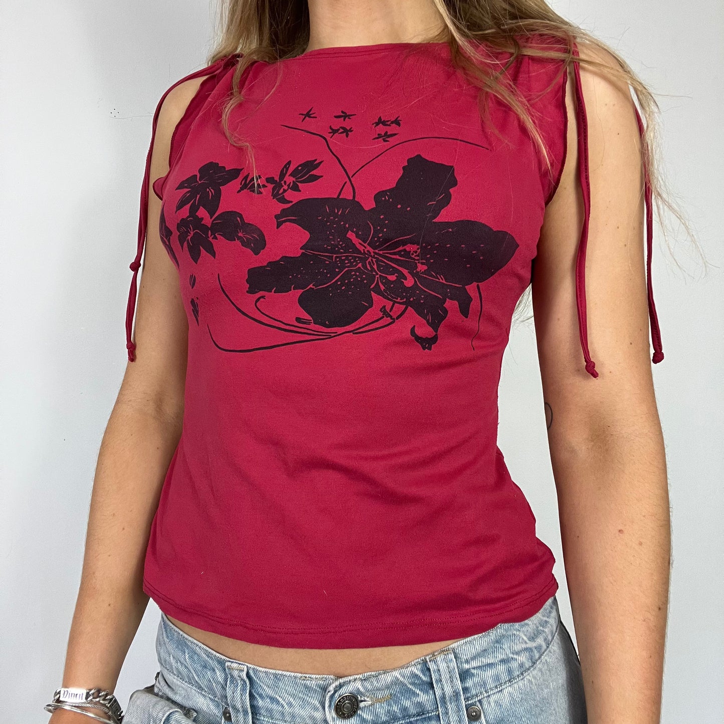 00s vintage graphic print vest top - Size S