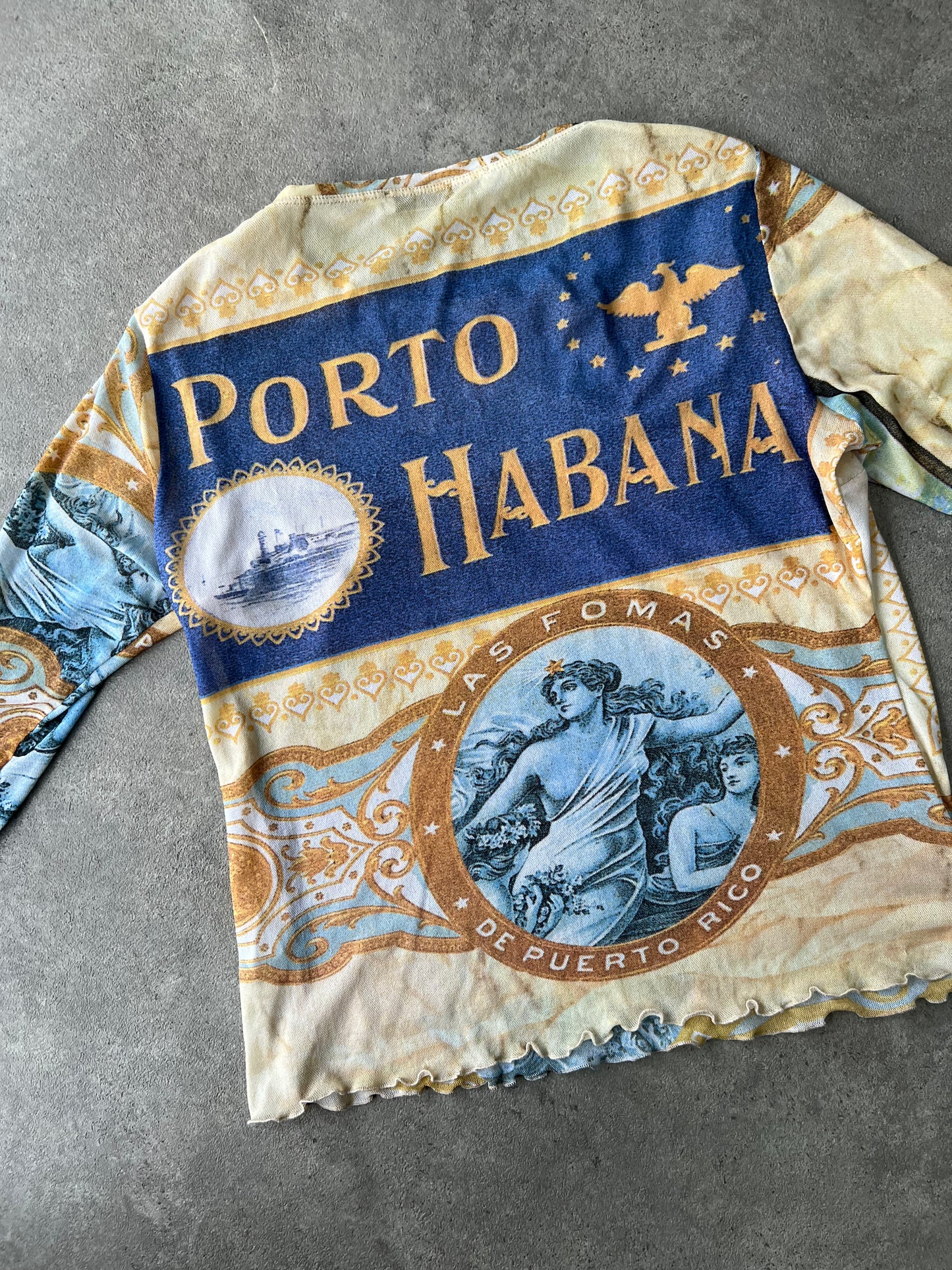 Graphic Print Mesh Long Sleeve - Size M/L