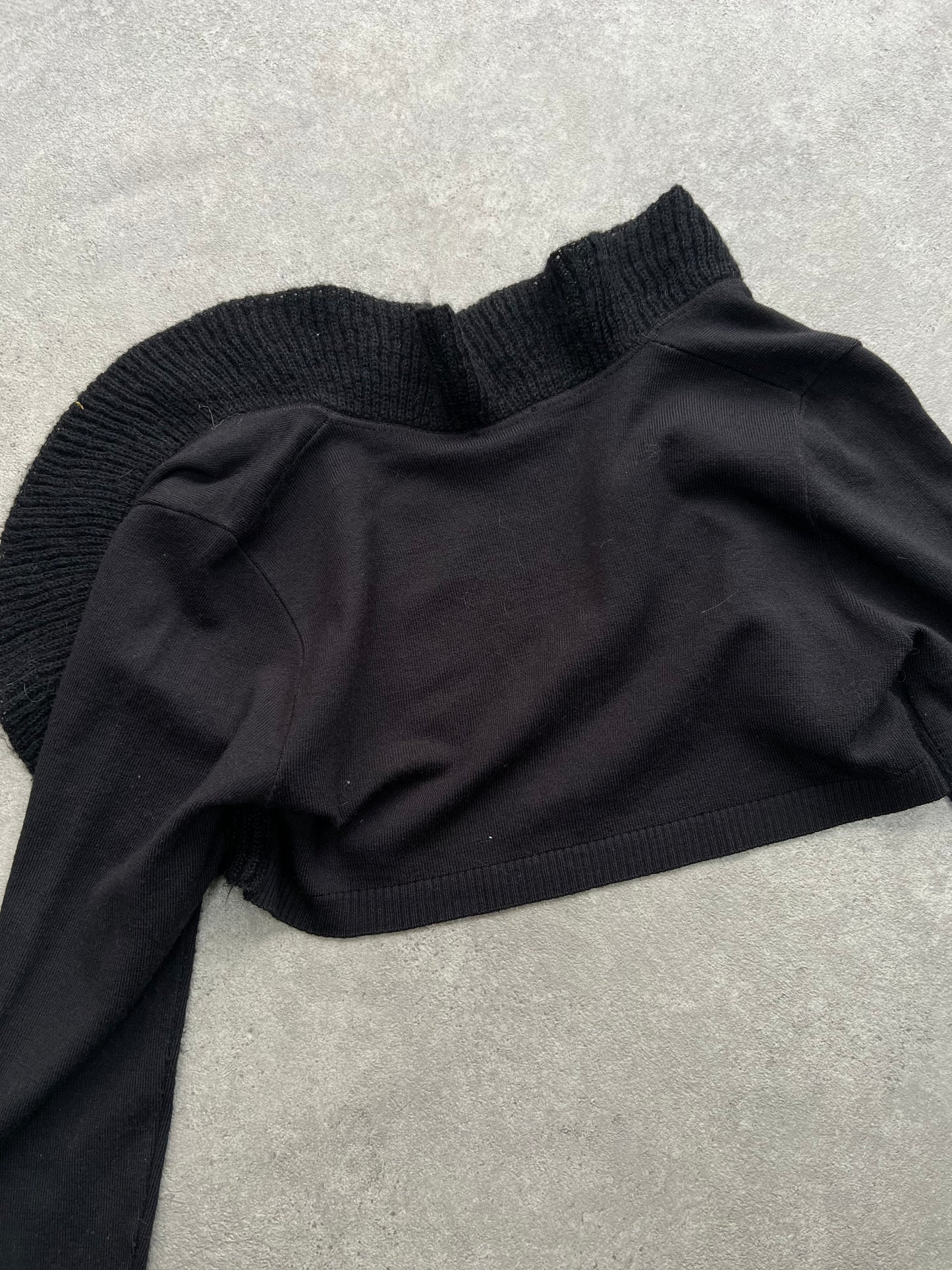 90s Black Ruffle Hem Bolero (S)