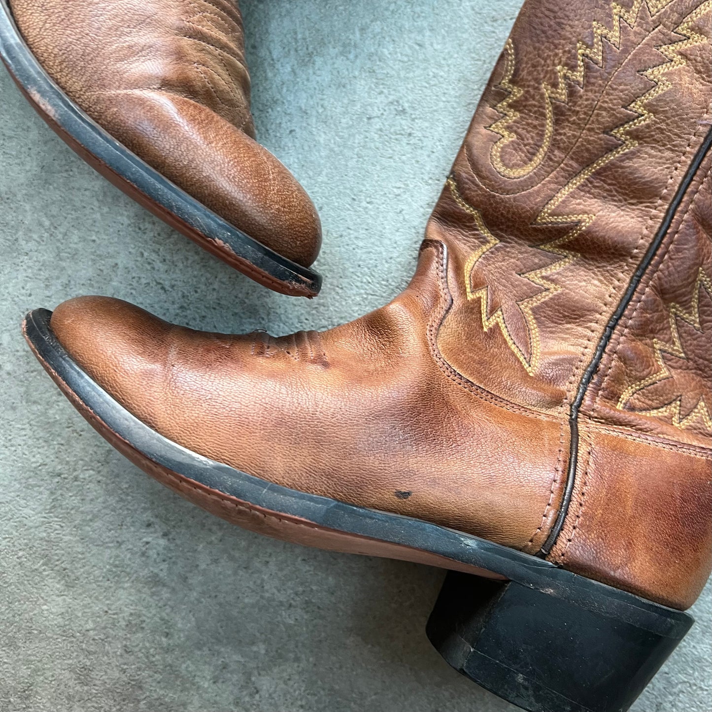 Real Leather Cowboy Boots UK 5