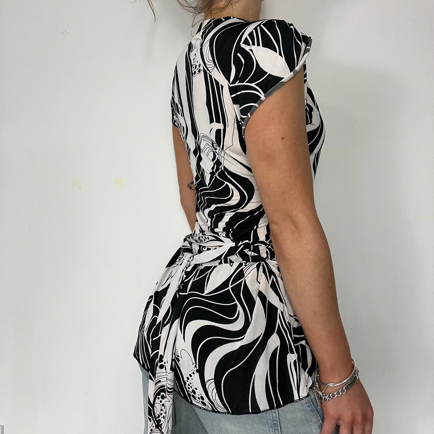 Y2K vintage wrap stretch top - Size S/M