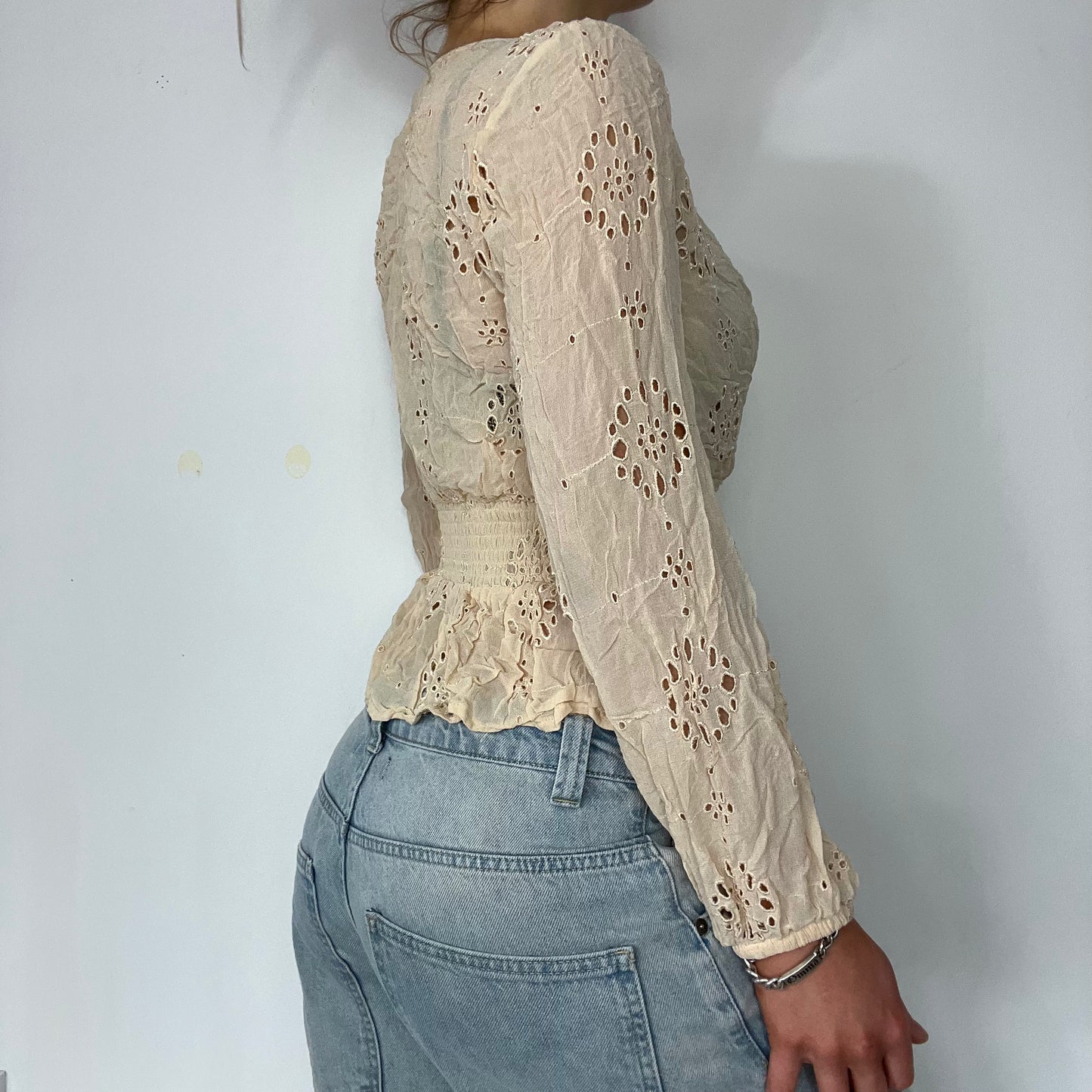 00s vintage butter yellow wrap cross over top - Size S/M