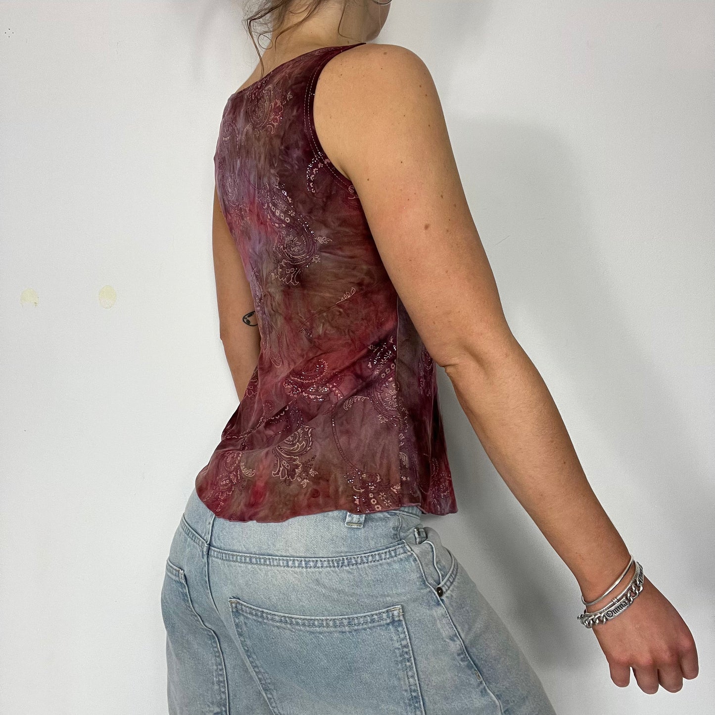 Y2K vintage wrap glitter cami top - Size S-M