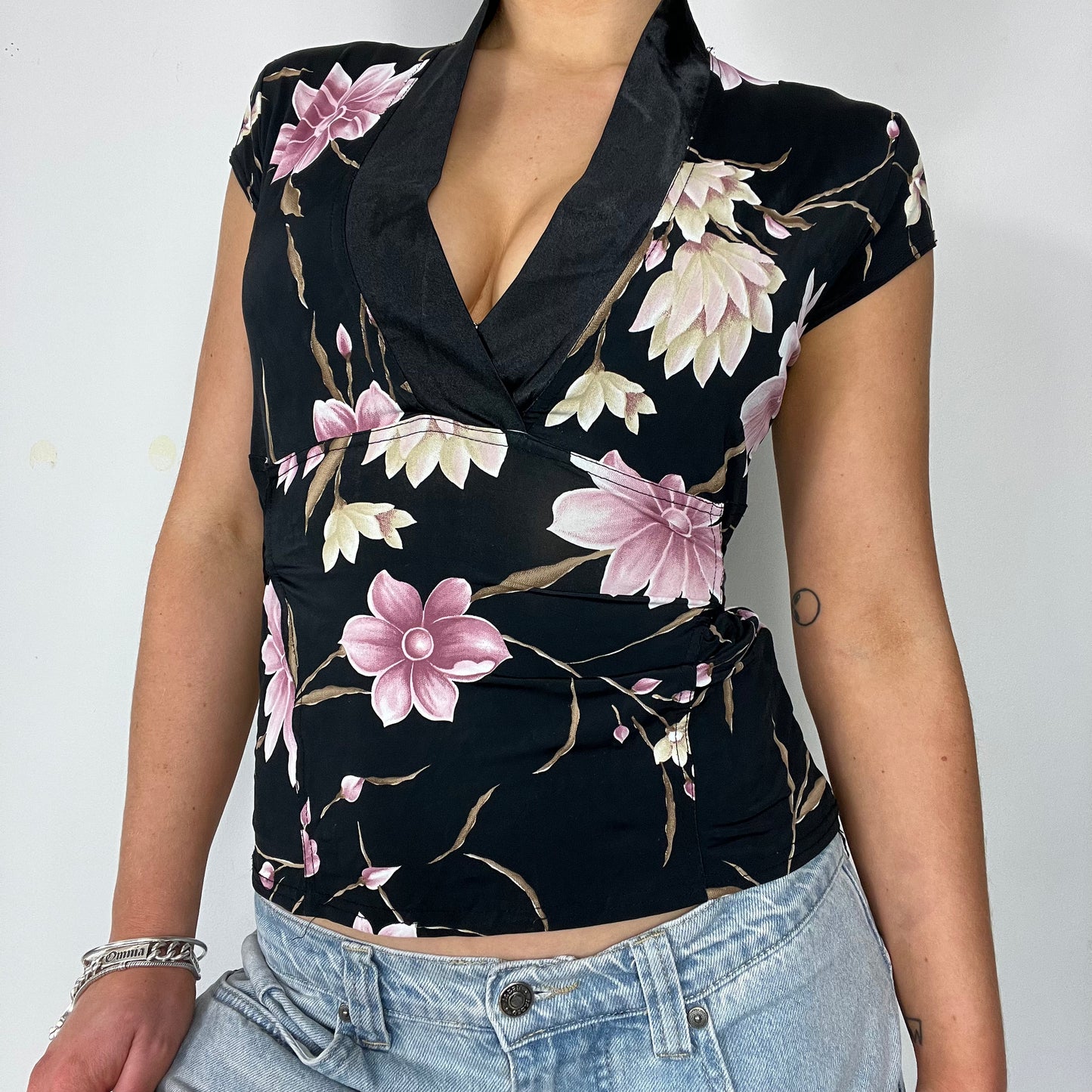 Y2K vintage satin wrap top - Size s
