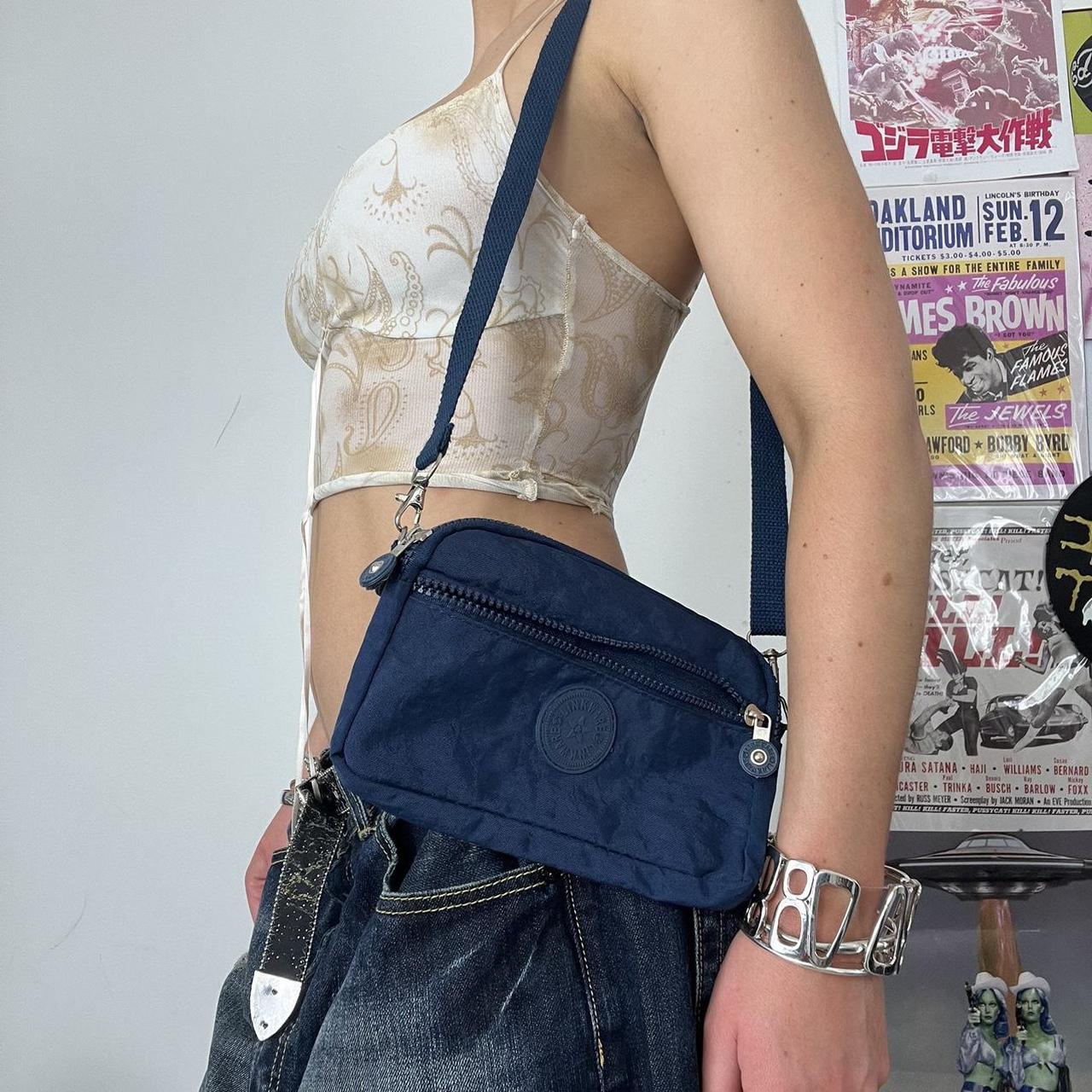 Navy blue multi zip pouch