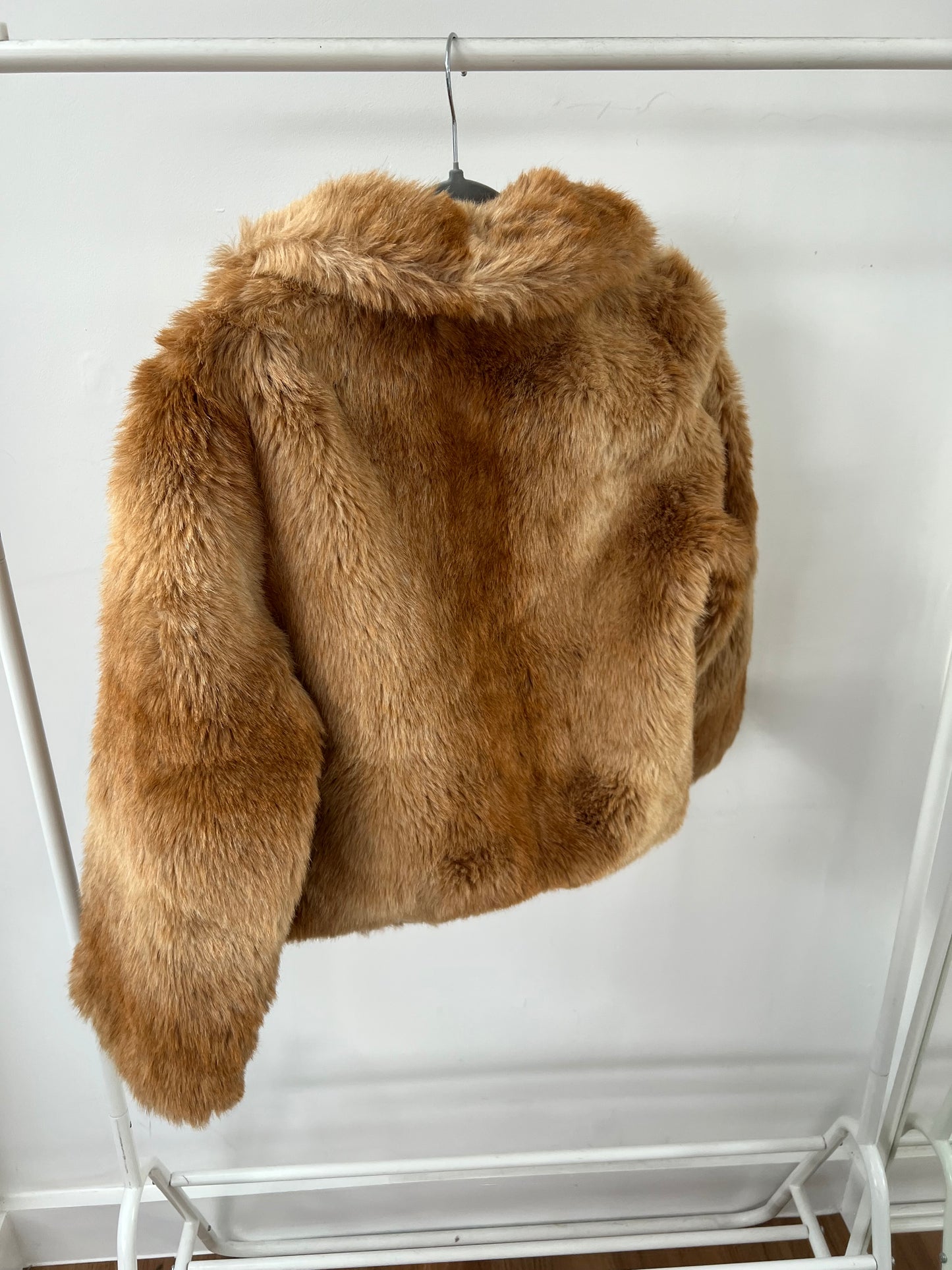 90s brown faux fur coat - Size M