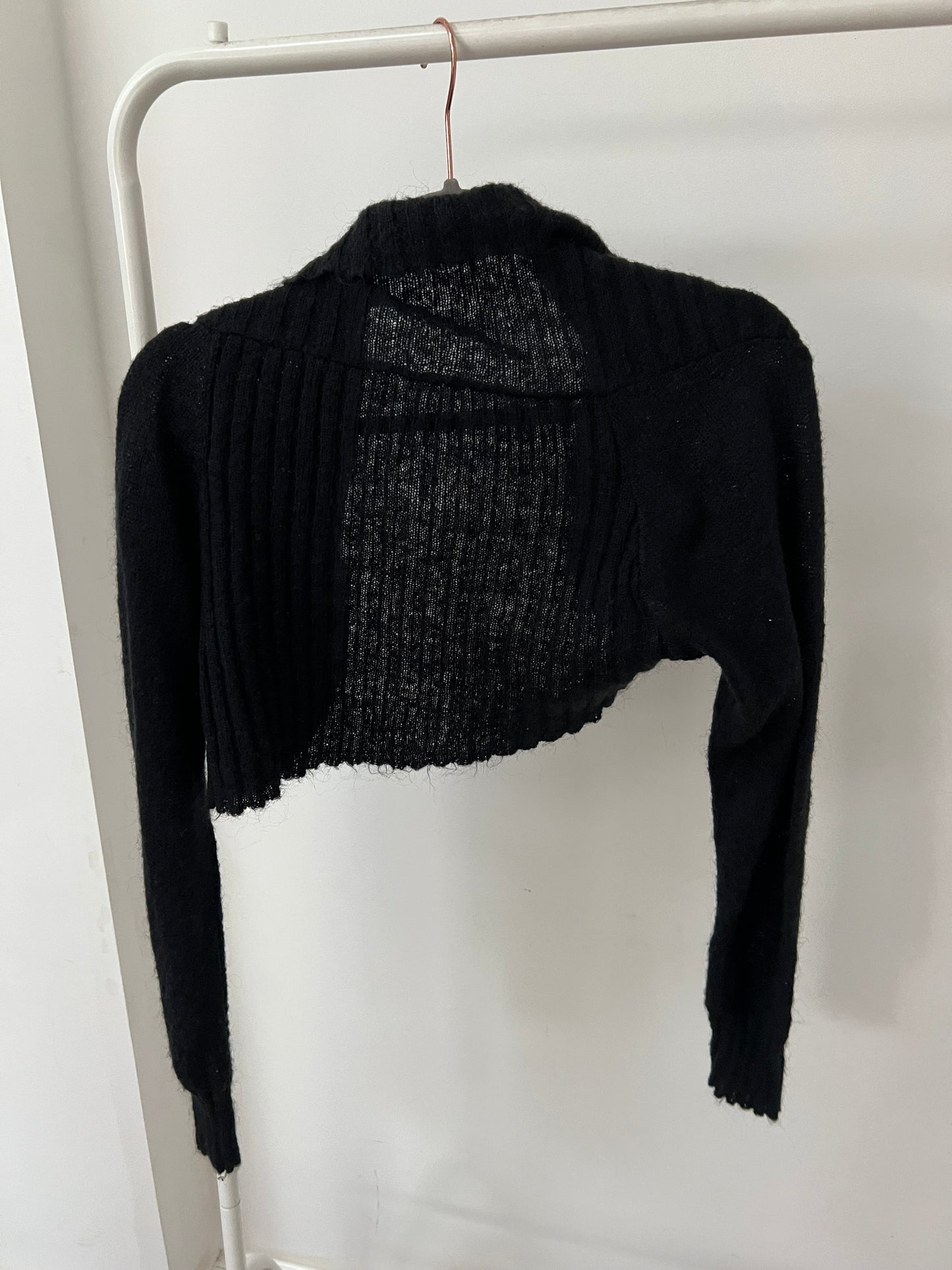00s black knit bolero cardigan shrug - Size S/M