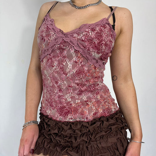 90s lace glitter cami - Size S