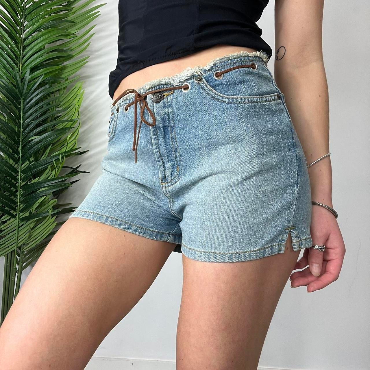 90s Denim Shorts Lace Up Shorts