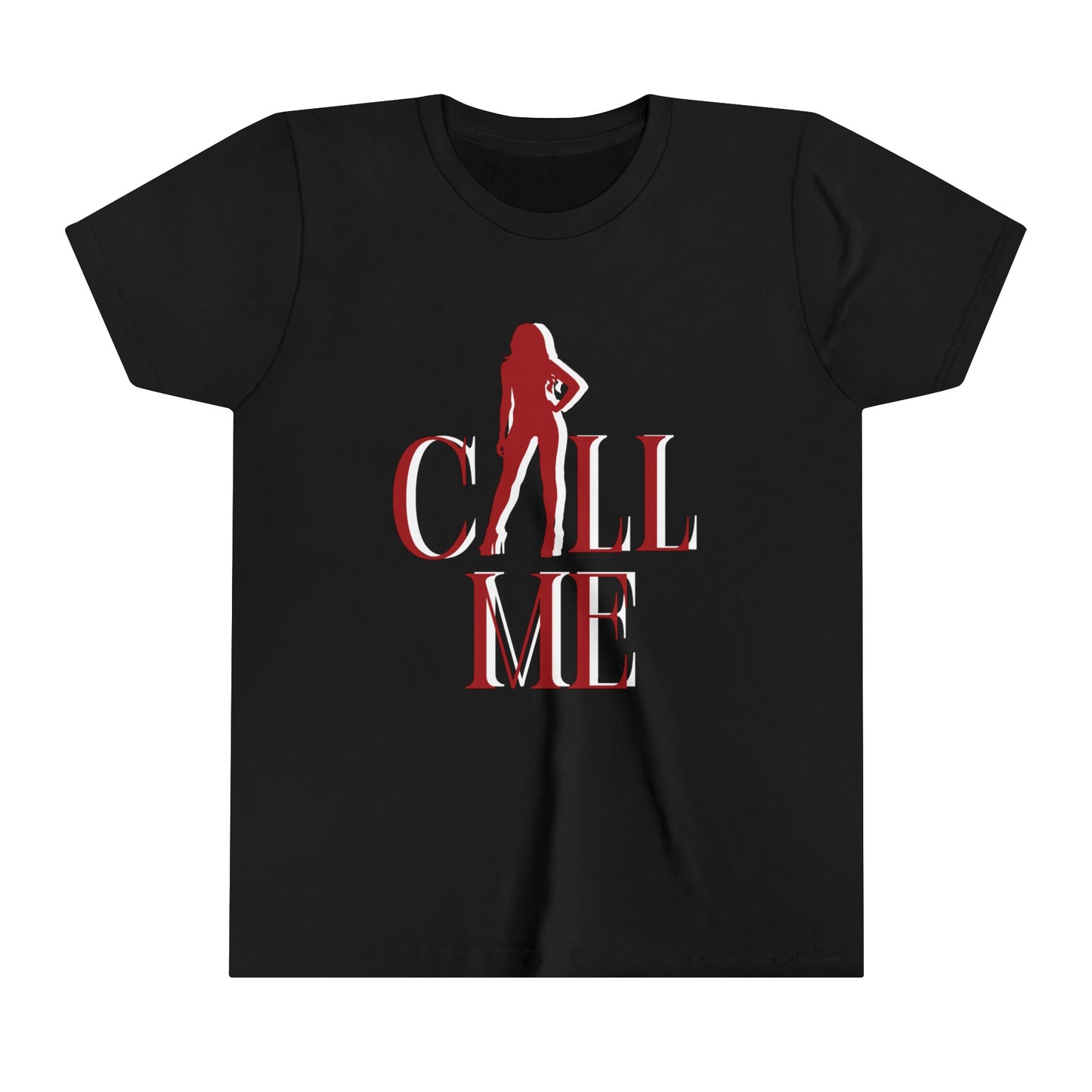 Graphic Print "Call Me" Slogan Baby Tee