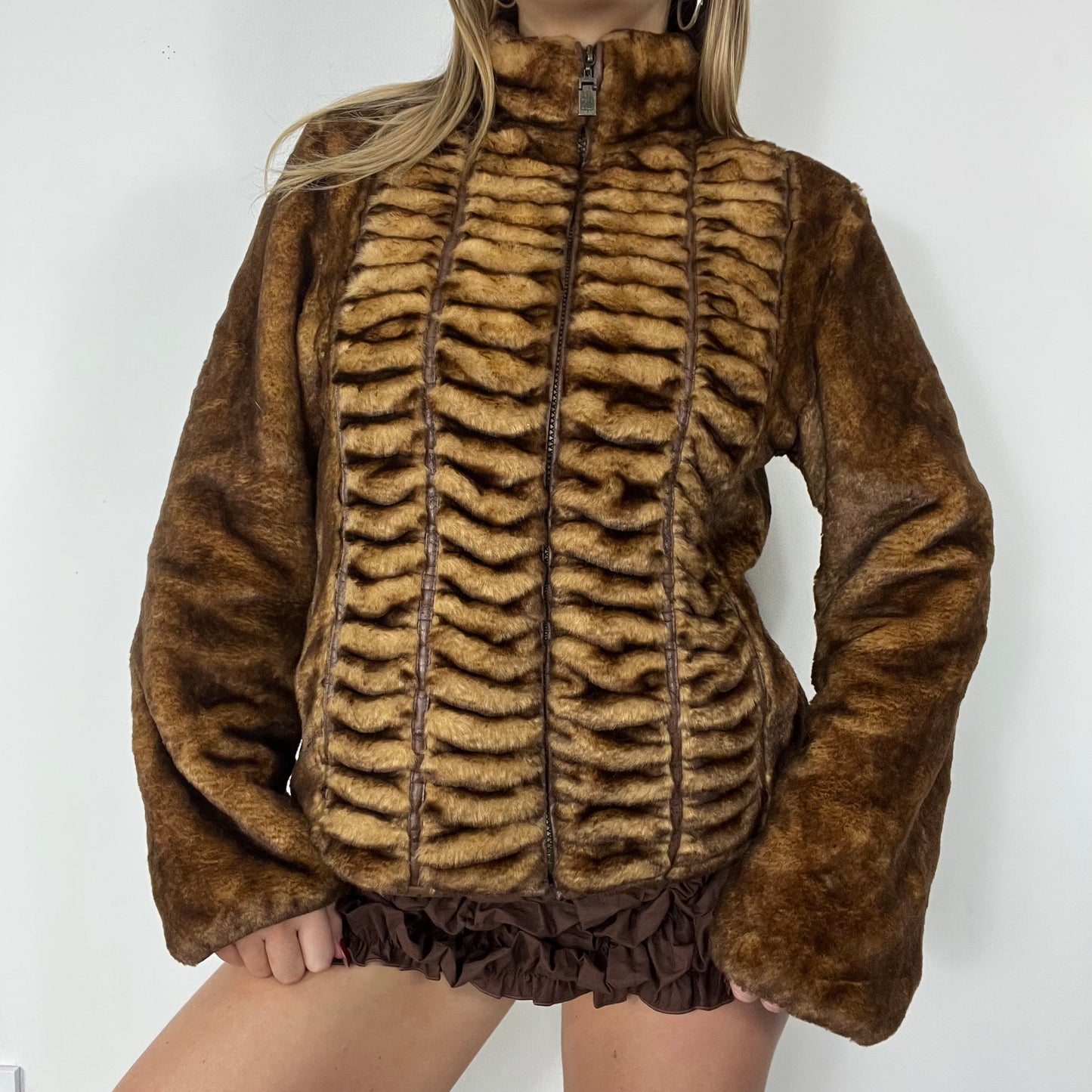 90s fur fleece jacket - Size M