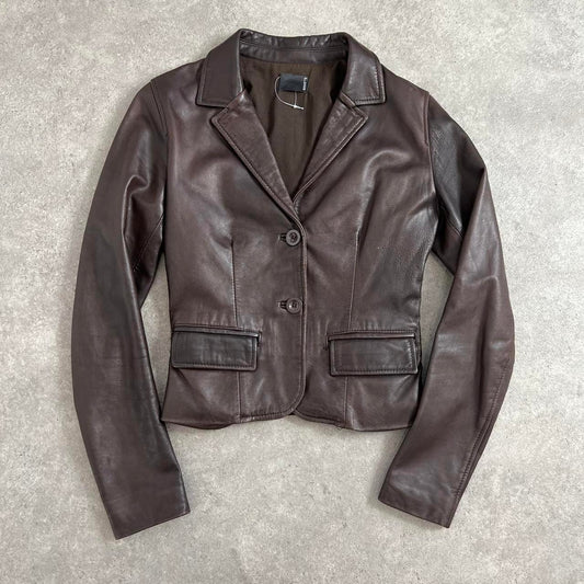 90s vintage leather blazer (s)