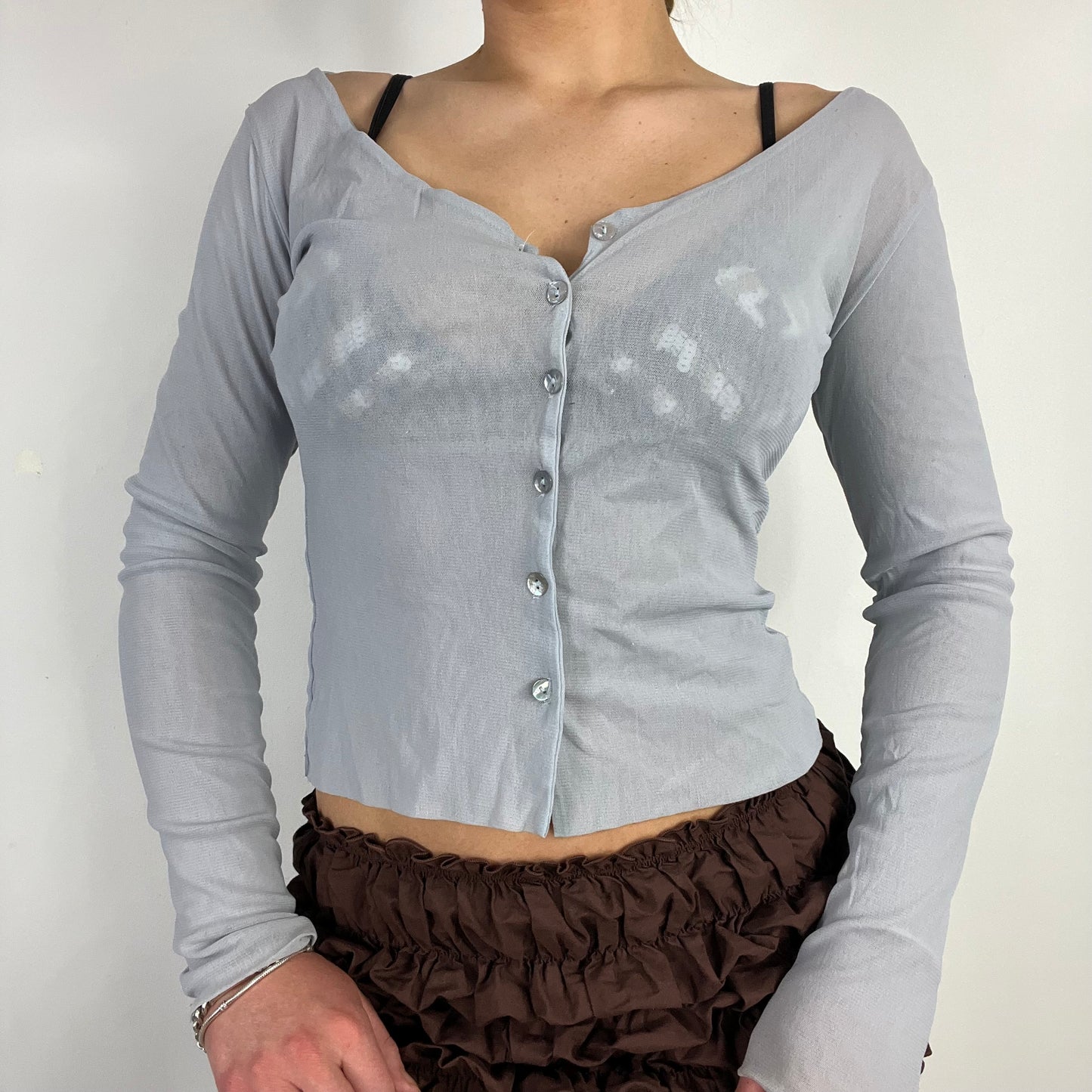 00s mesh grey cardigan - Size S
