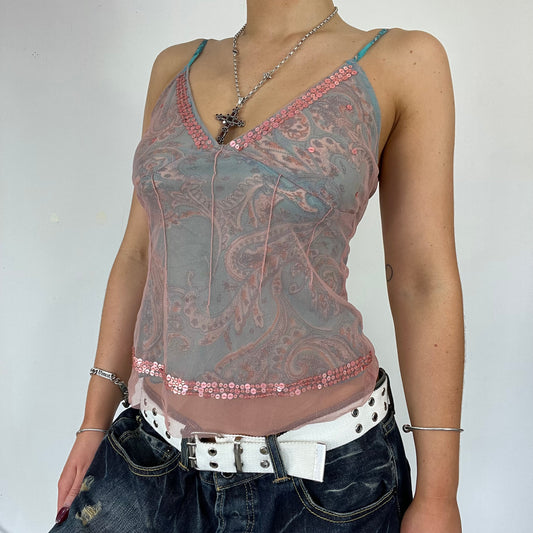 90s graphic mesh cami - Size S