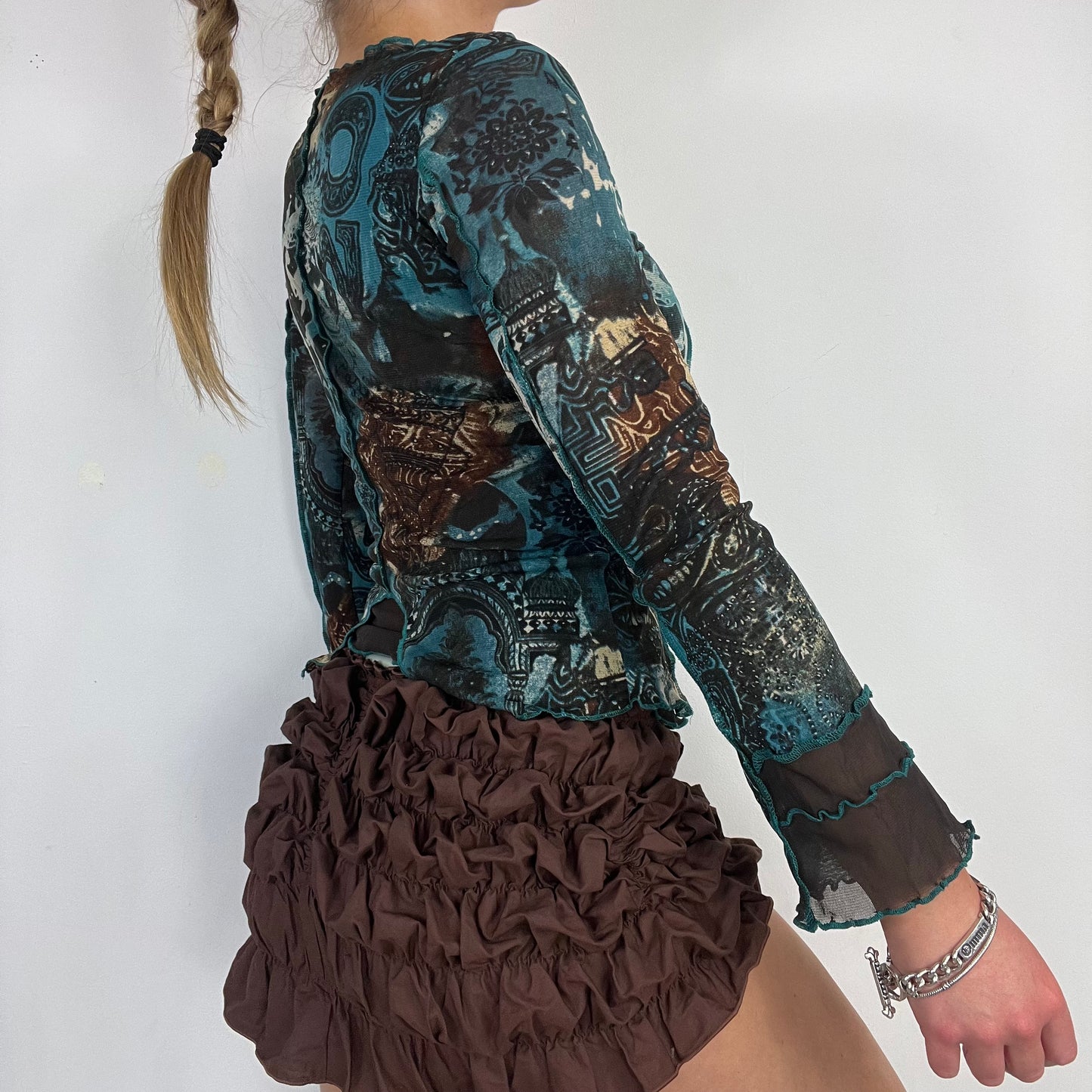 00s Cache Cache graphic print long sleeve top - Size S