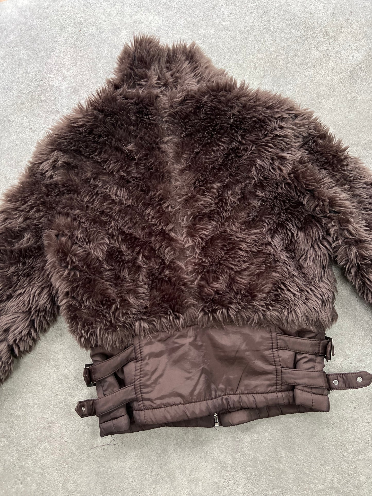 00s fur bomber jacket - Size S