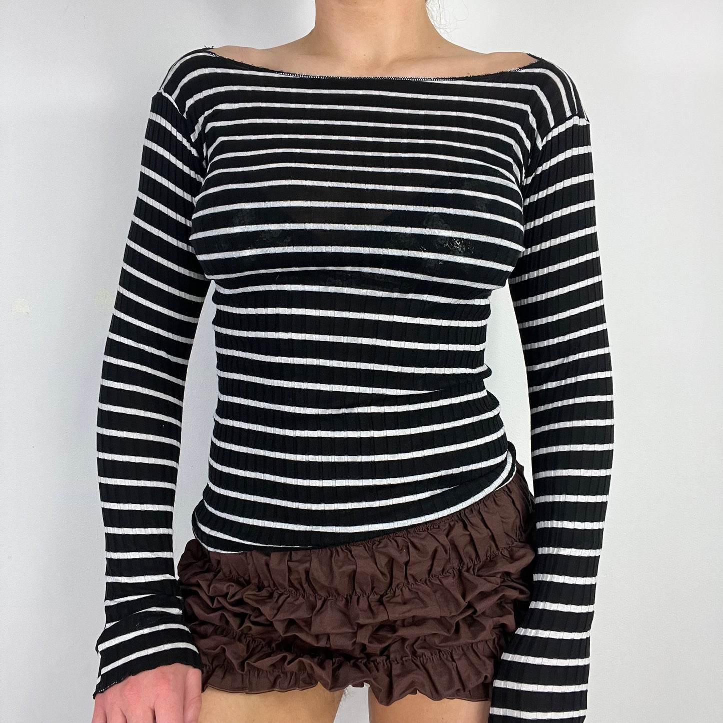 90s intimissimi stripe long sleeve top - Size S