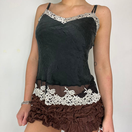 00s vintage lace trim cami top - Size S/M