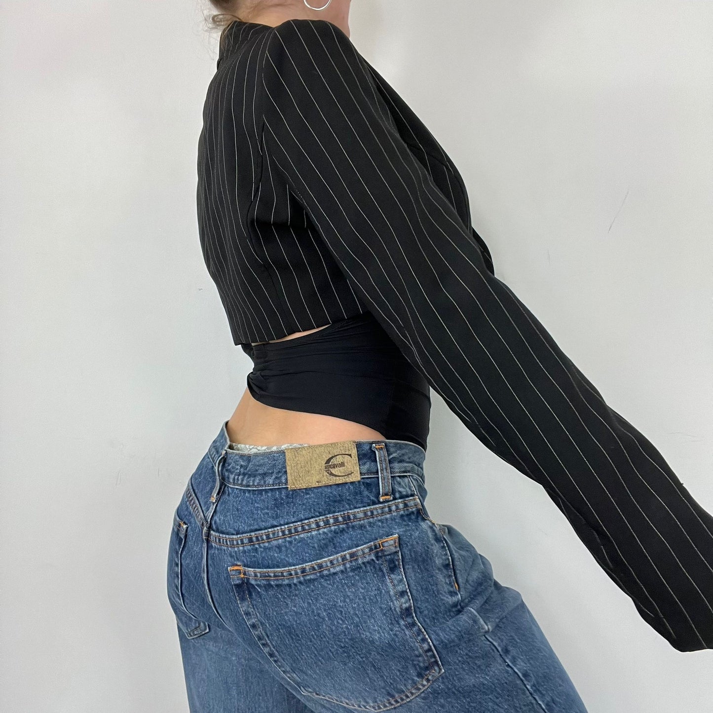 Pinstripe Cropped Blazer (S)