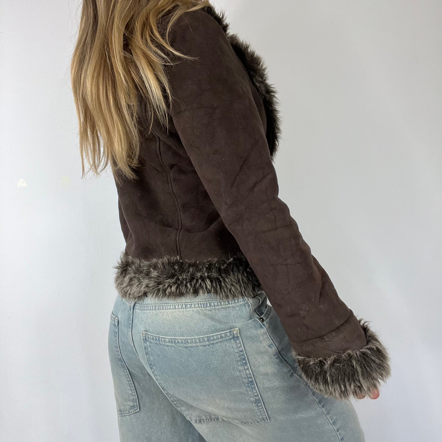 90s Afghan fur suede jacket - Size M