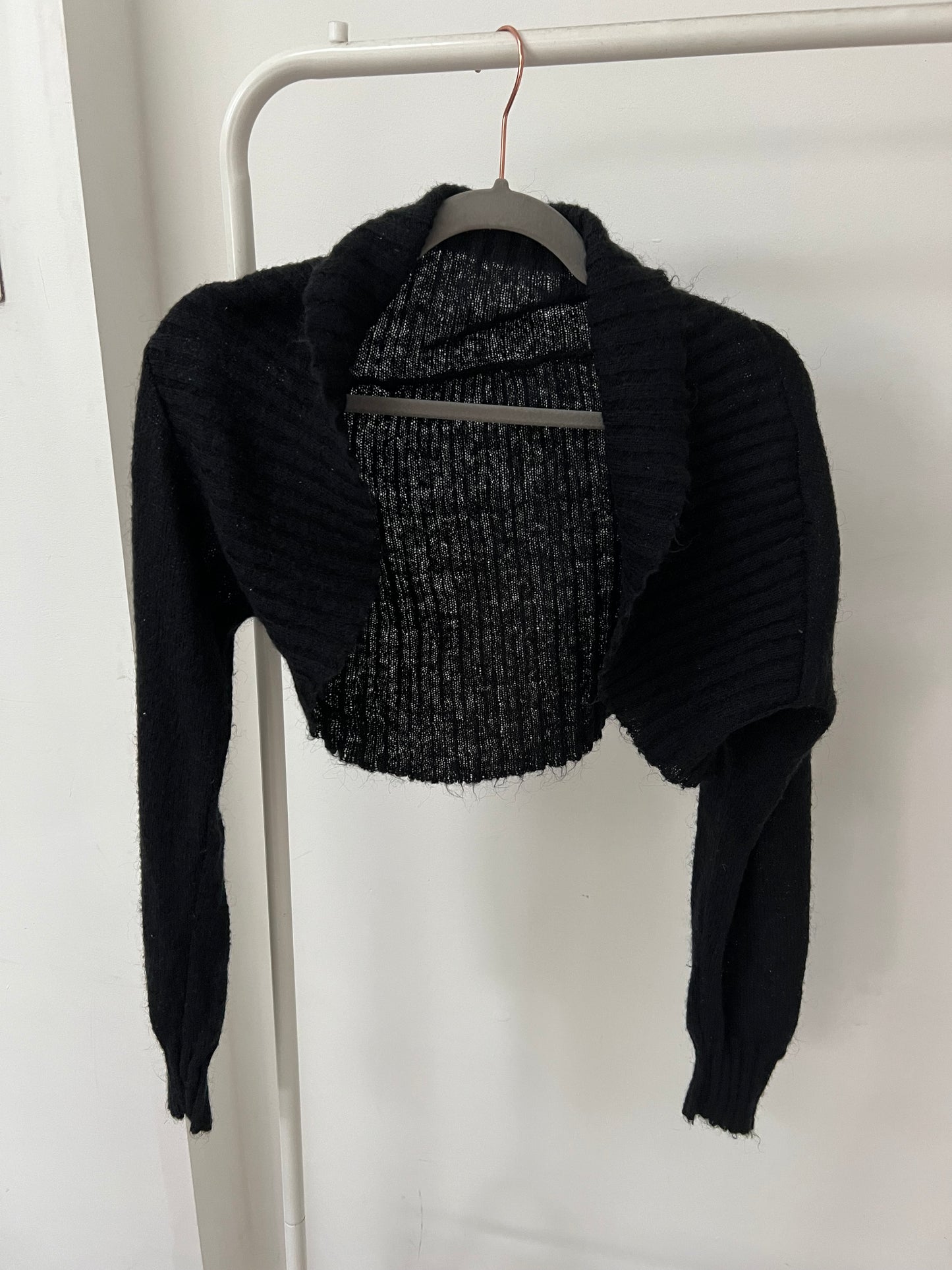 00s black knit bolero cardigan shrug - Size S/M