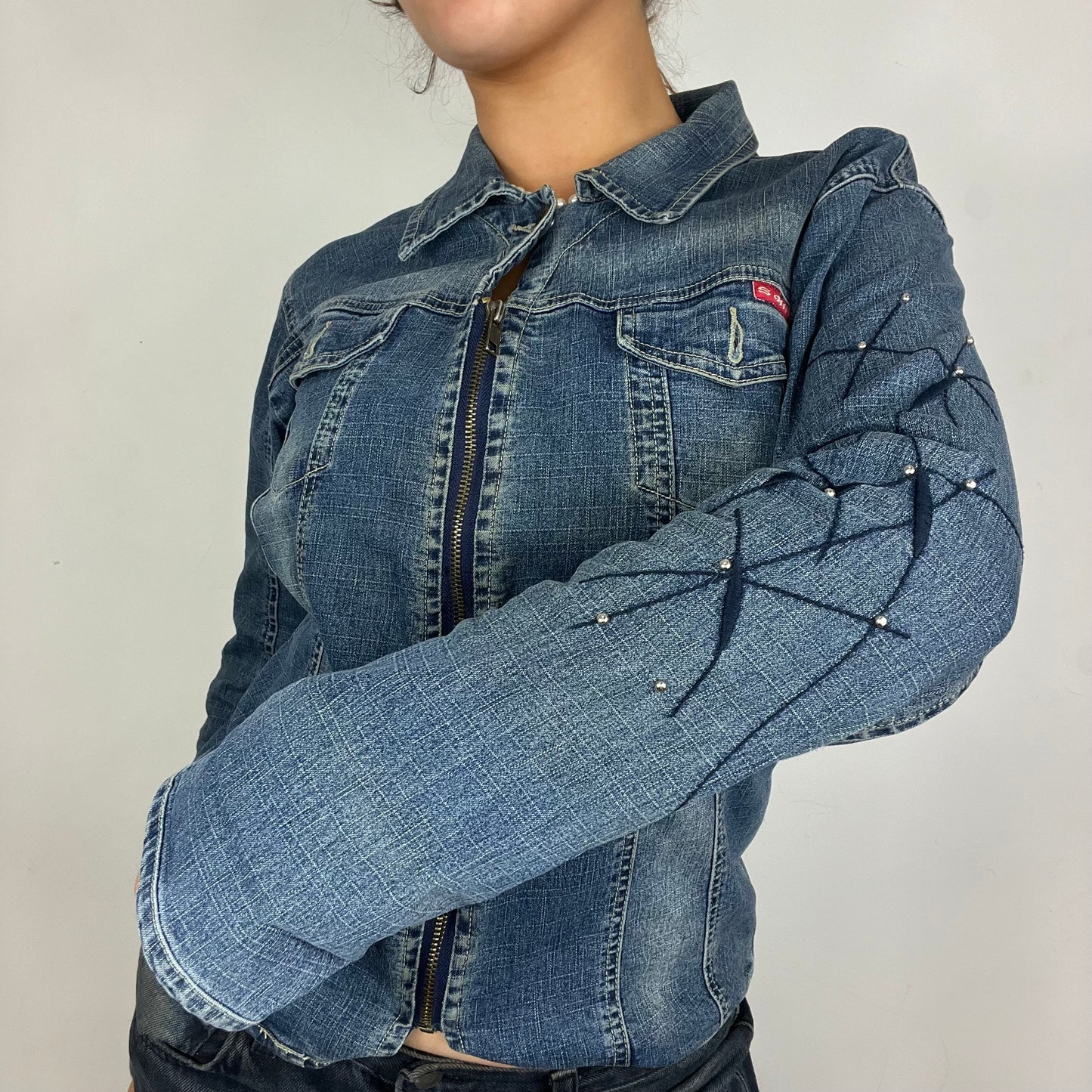 Denim Zip up Jacket - M