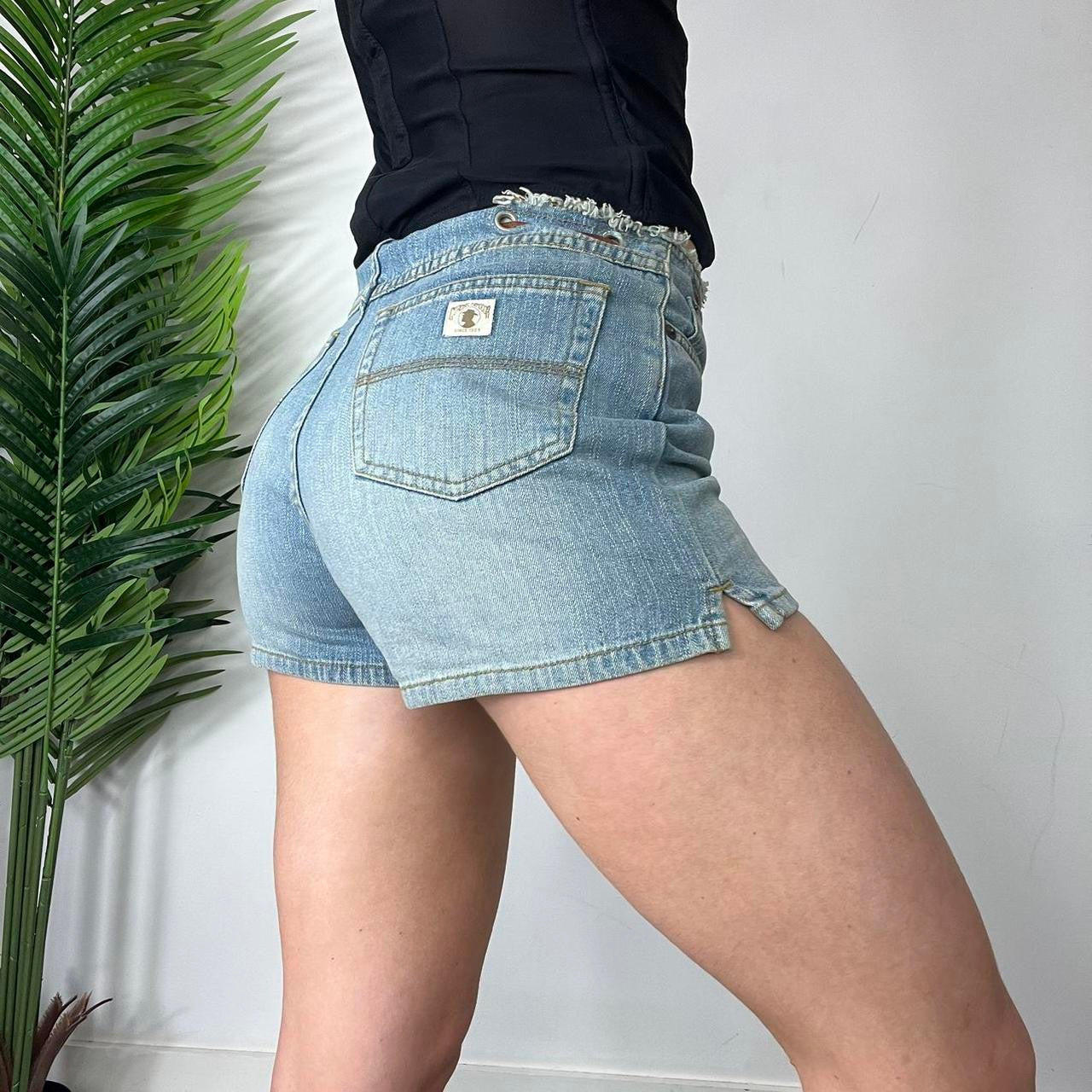 90s Denim Shorts Lace Up Shorts