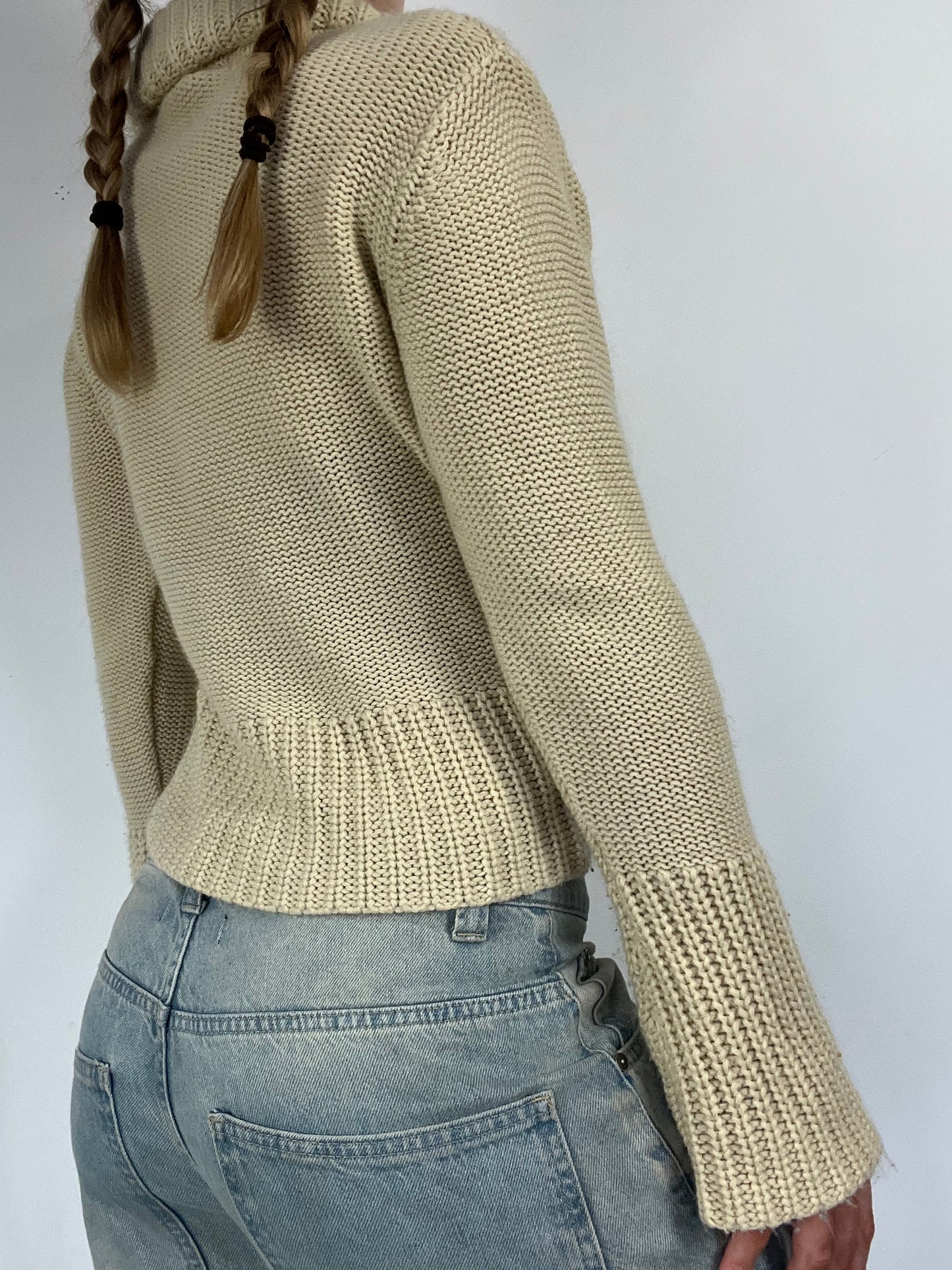 Chunky flared sleeve knit jumper - Size S