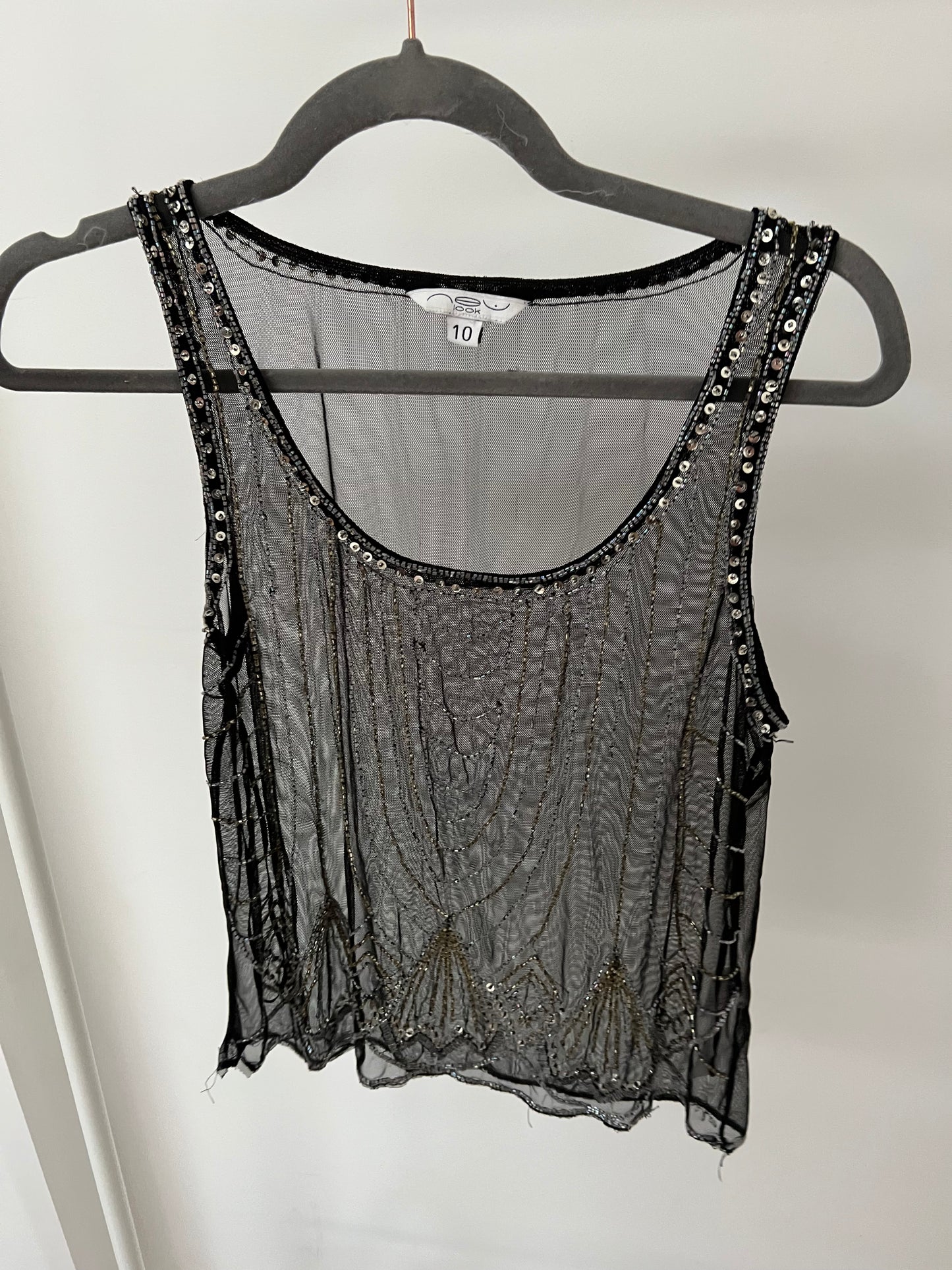 00s vintage mesh rhinestone cami - Size M