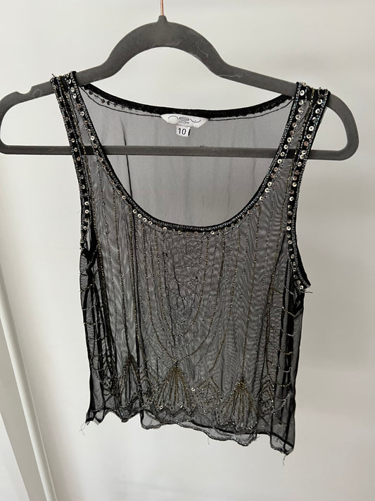 00s vintage mesh rhinestone cami - Size M