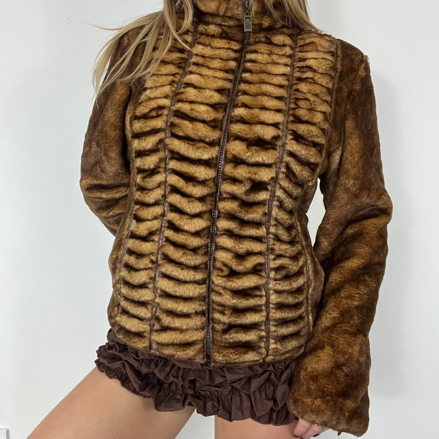 90s fur fleece jacket - Size M