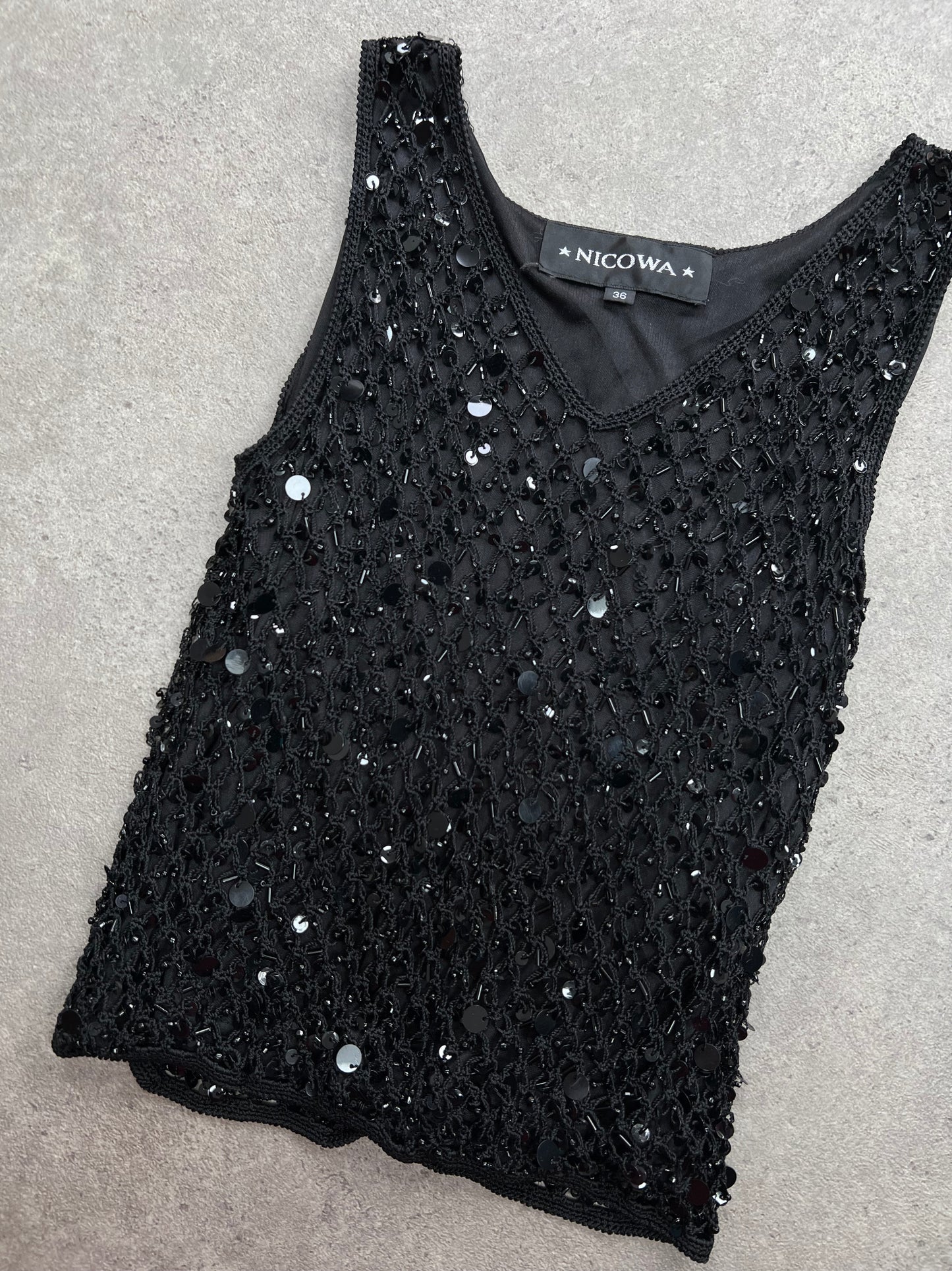00s vintage sequin vest top - Size S