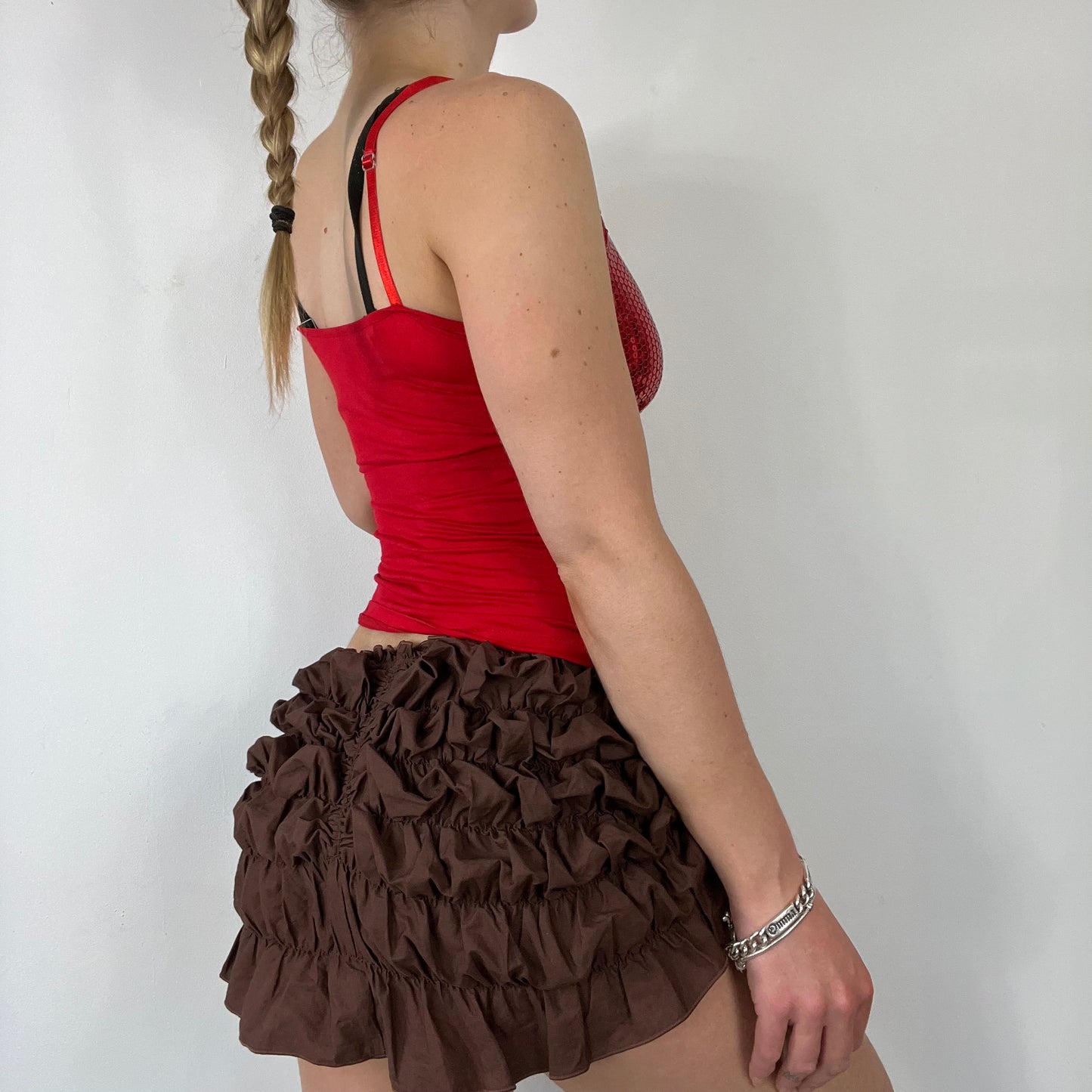 00s sequin red cami top - Size S