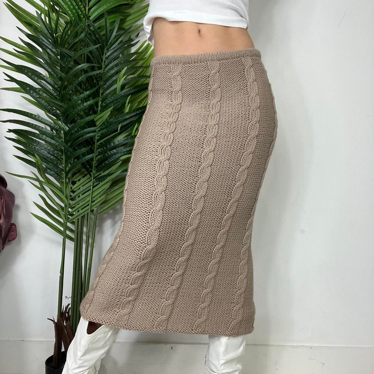 90s knitted midi skirt